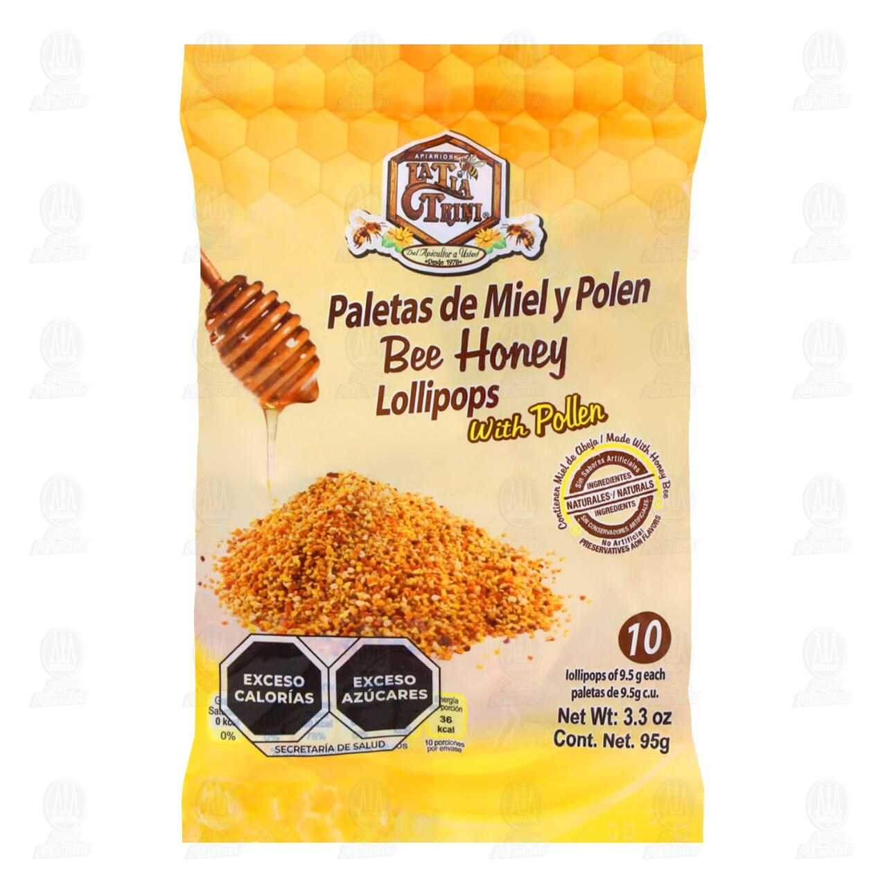 La T&iacute;a Trini Paletas de Miel y Polen, 10 pzas. image number 0