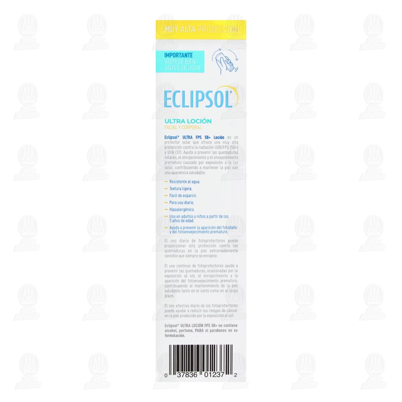 Protector Solar Eclipsol Ultra Loción Facial y Corporal FPS 50+, 125 gr. image number 2