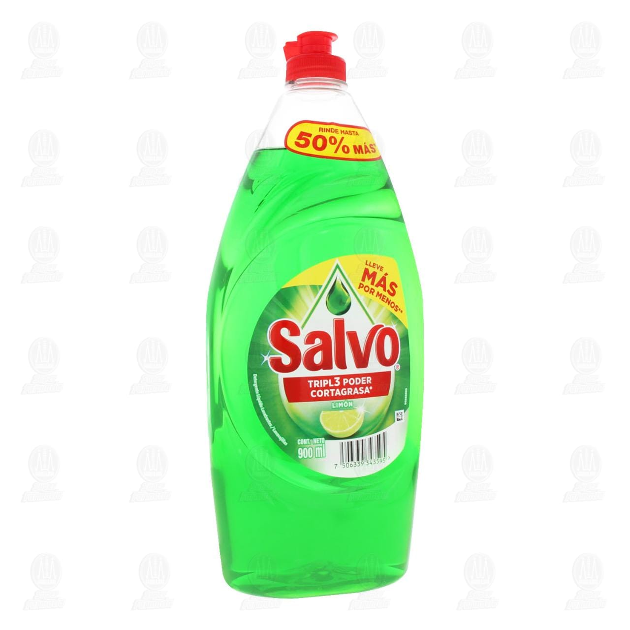Lavatrastes Líquido Salvo Limón, 900 ml.
