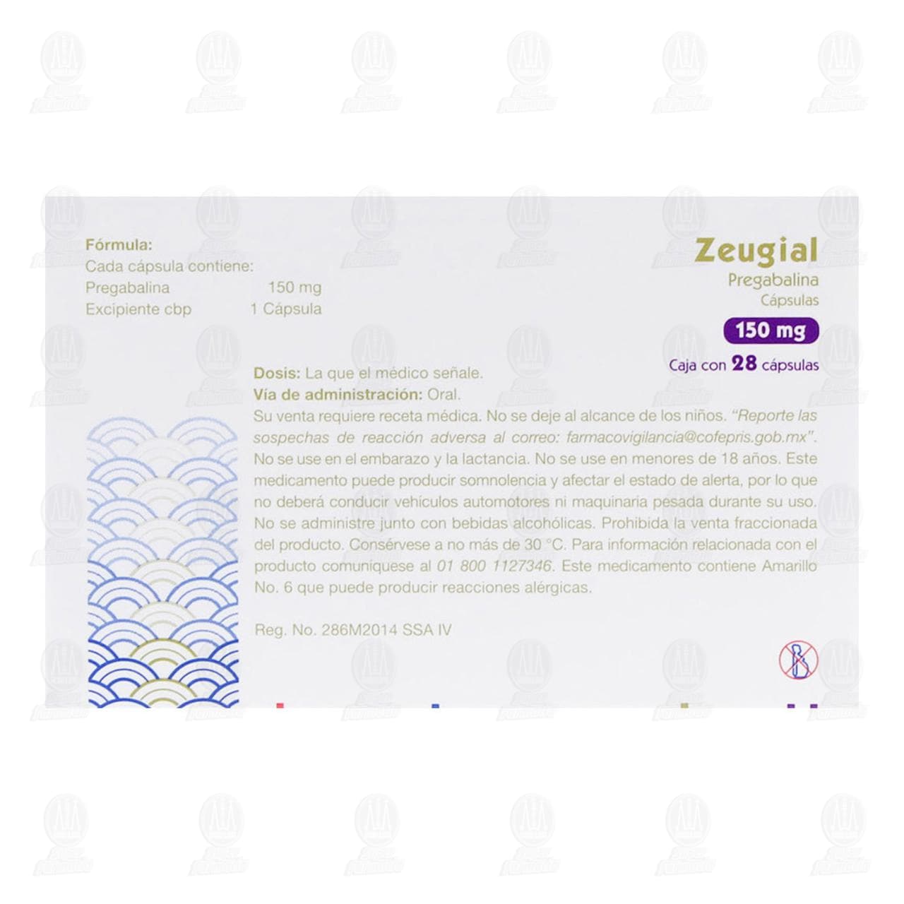 Zeugial 150 mg, 28 C&aacute;psulas. image number 2