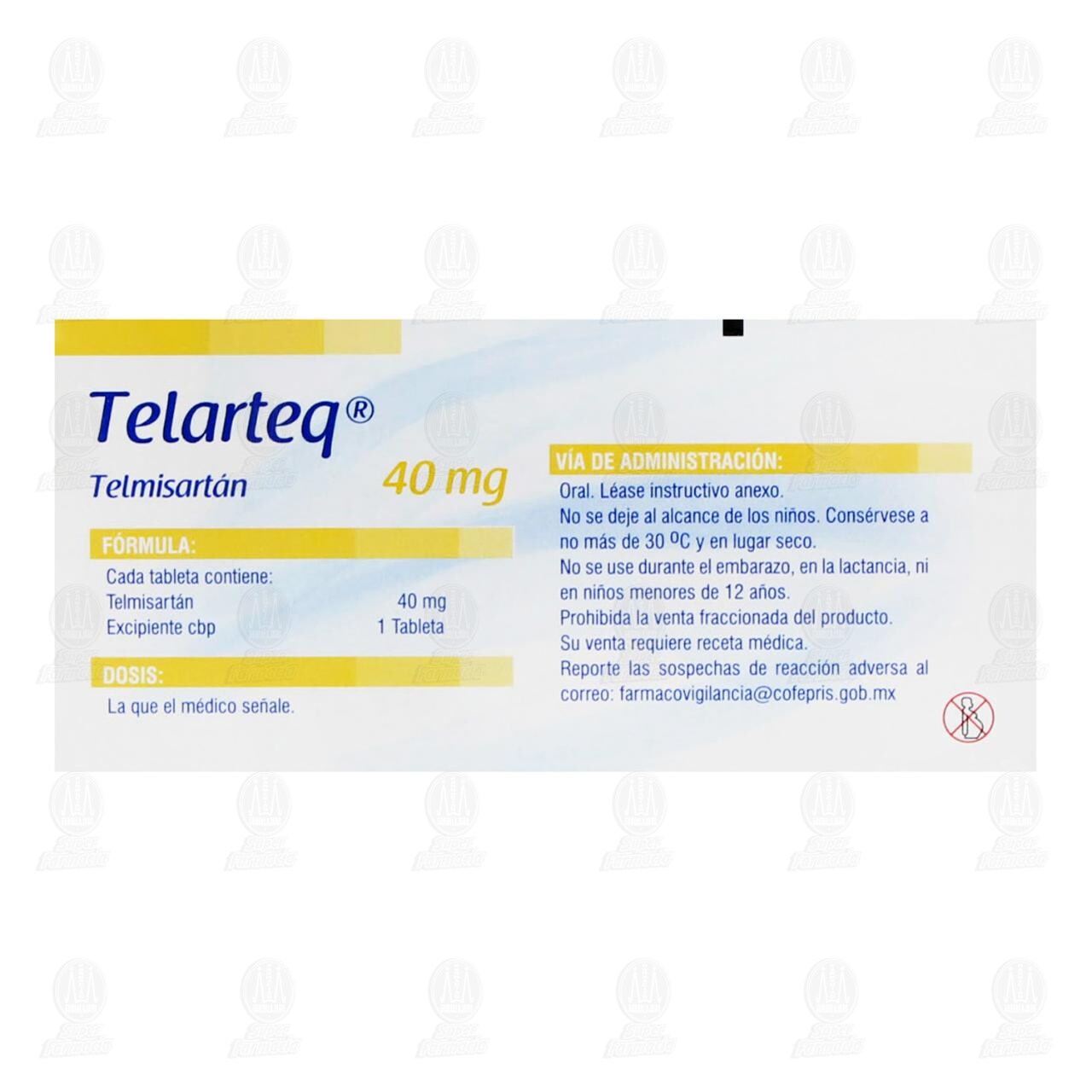 Telarteq 40 mg, 14 Tabletas. image number 2