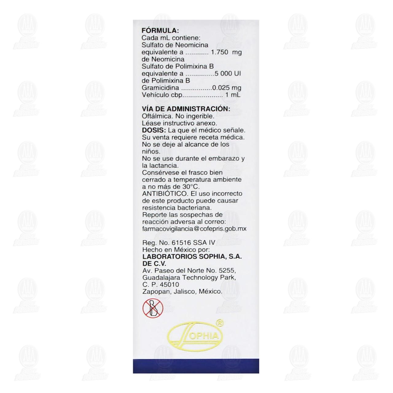 Polix&iacute;n Ofteno 1.750mg/5000UI/0.025mg/ml Soluci&oacute;n Gotas, 15 ml. image number 2