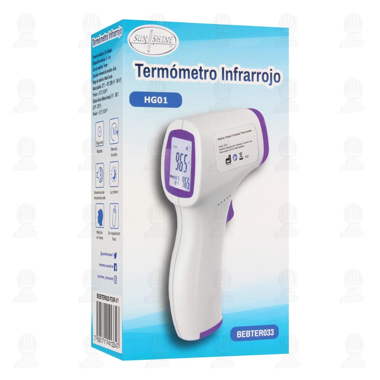 Termómetro Infrarrojo HG01, 1 pz.
