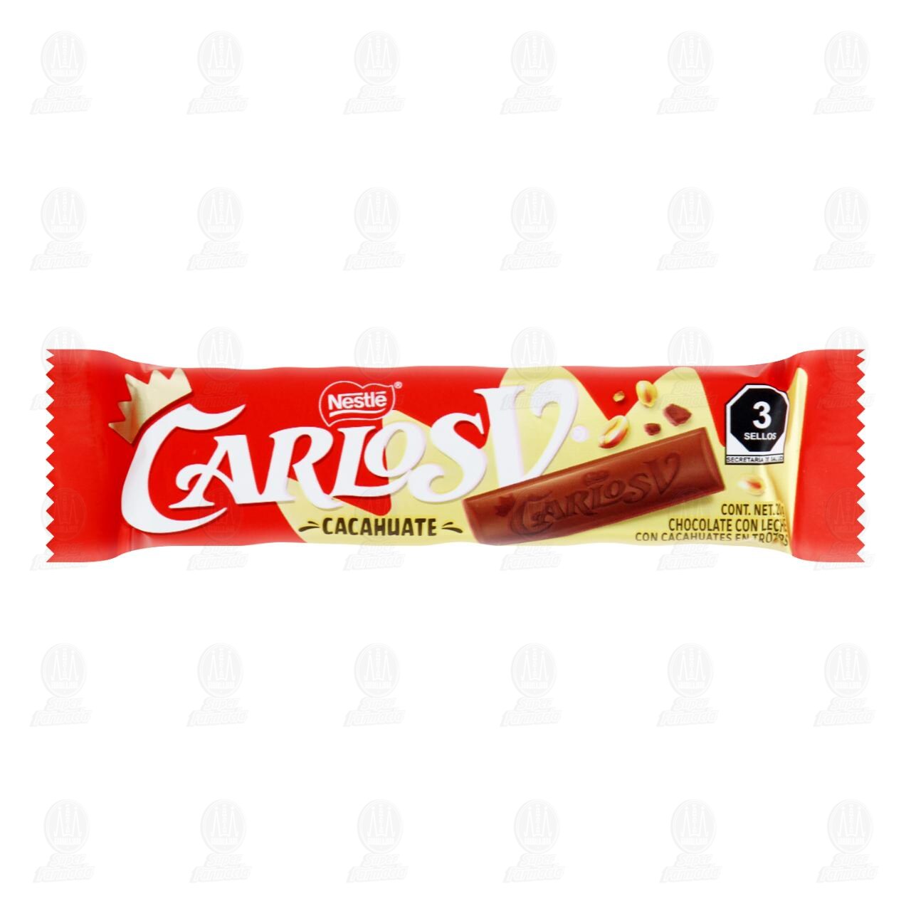 Chocolate Carlos V Cacahuate, 20 gr.