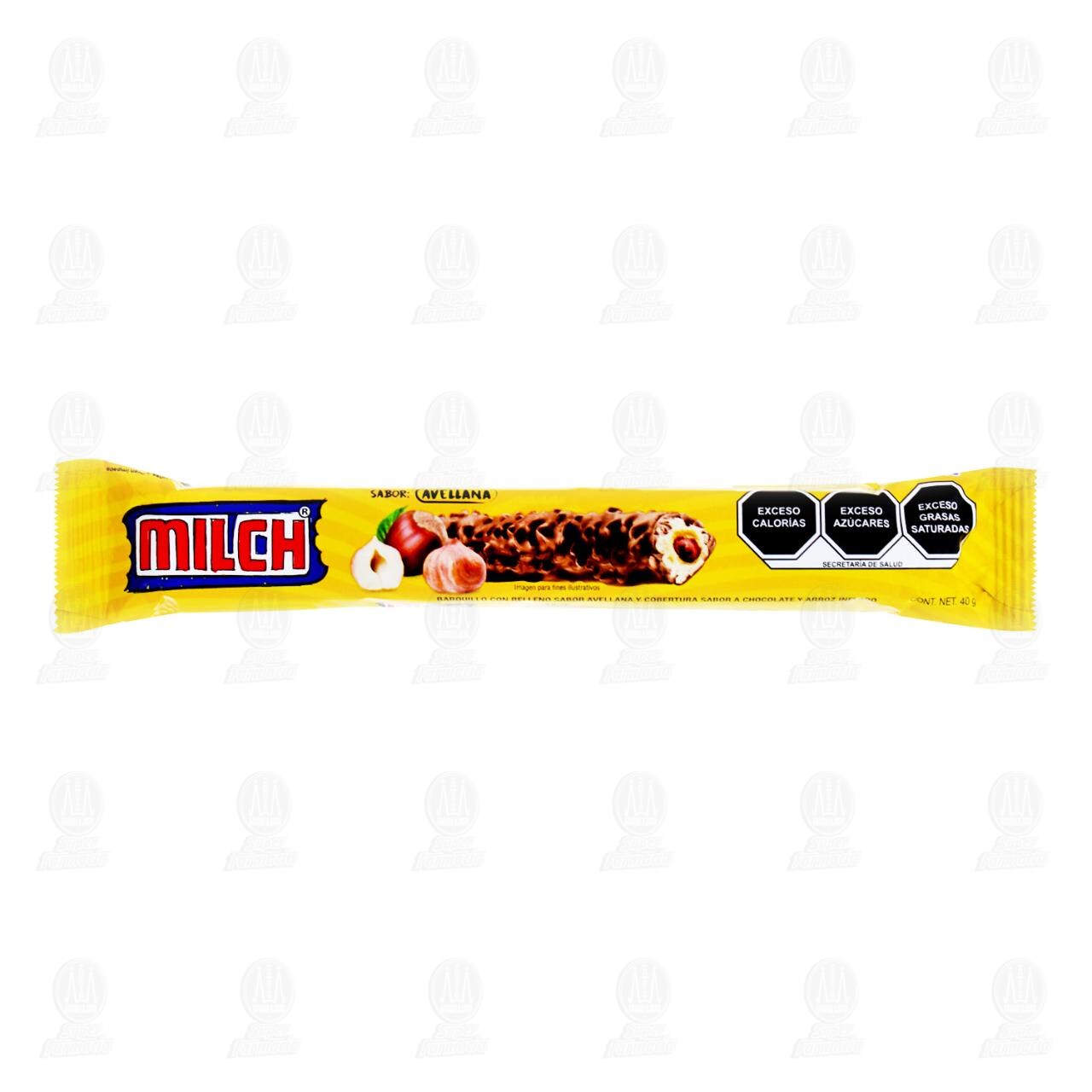 Barquillo Milch Sabor Avellana y Chocolate, 40 gr.