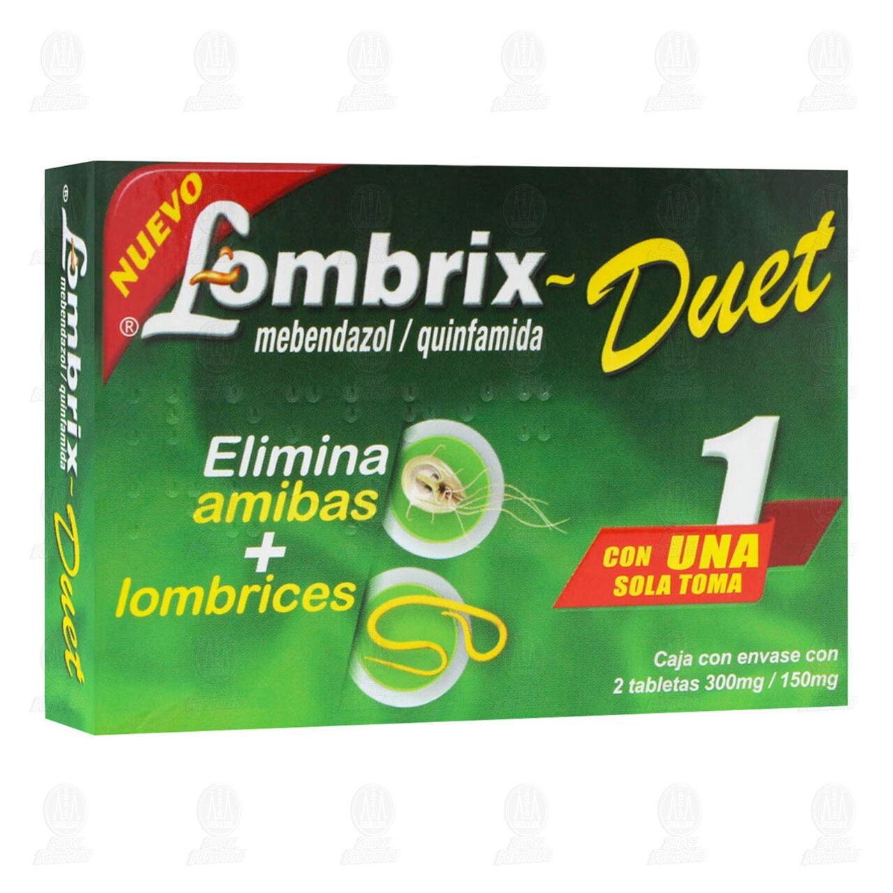 Lombrix Duet 300mg/150mg, 2 Tabletas.