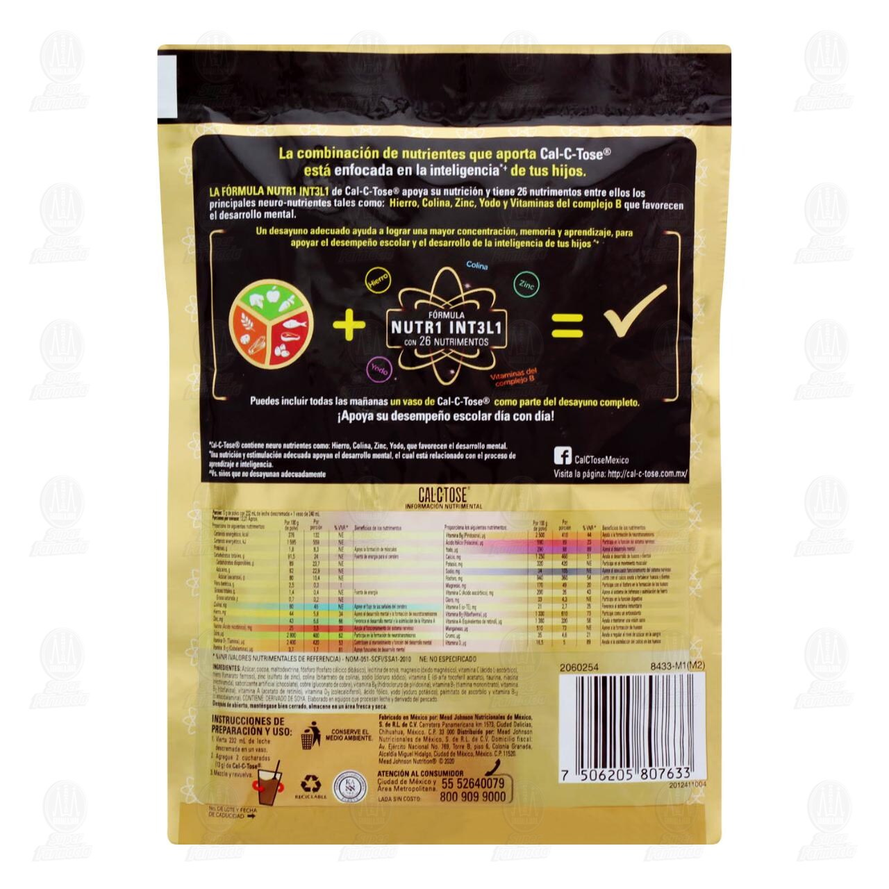 Cal-C-Tose Chocolate en Polvo, 160 gr. image number 1