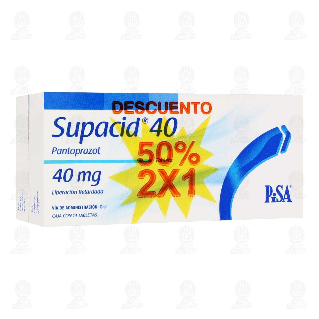 Supacid 40 mg 2X1, 2 Cajas de 14 Tabletas C/U. image number 0