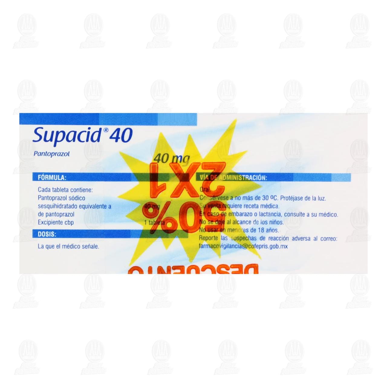 Supacid 40 mg 2X1, 2 Cajas de 7 Tabletas C/U. image number 2