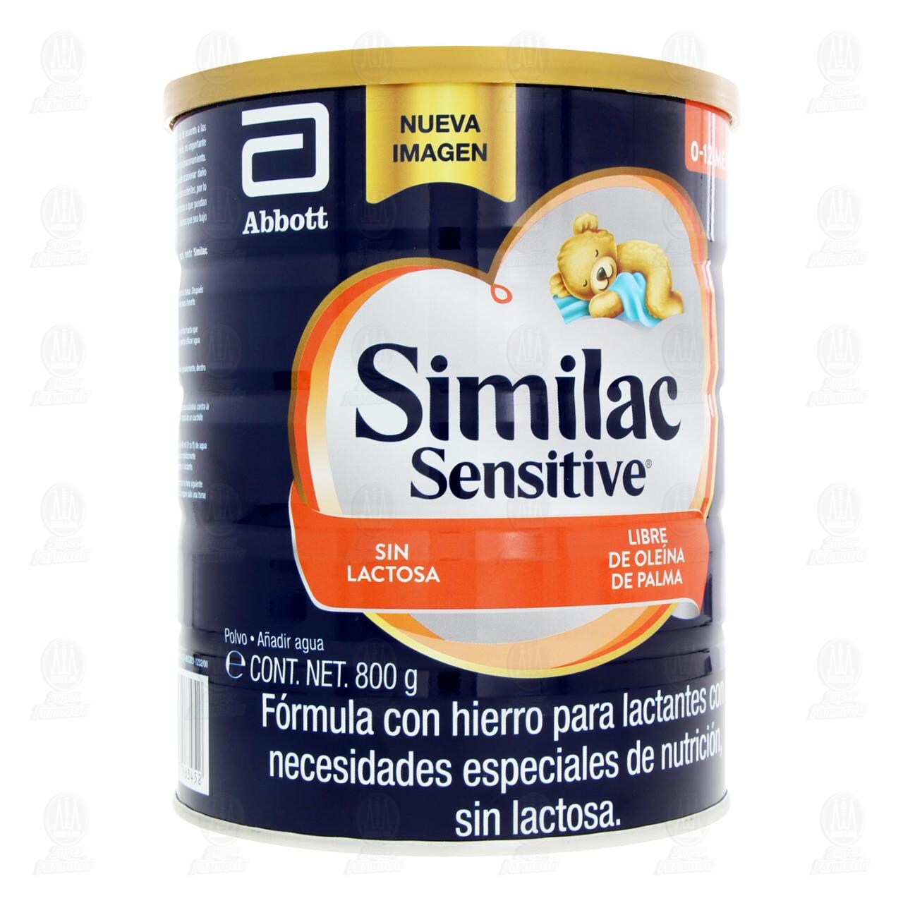 Fórmula Infantil Similac Sensitive con Hierro Sin Lactosa para Lactantes (0-12 Meses), 800 gr.