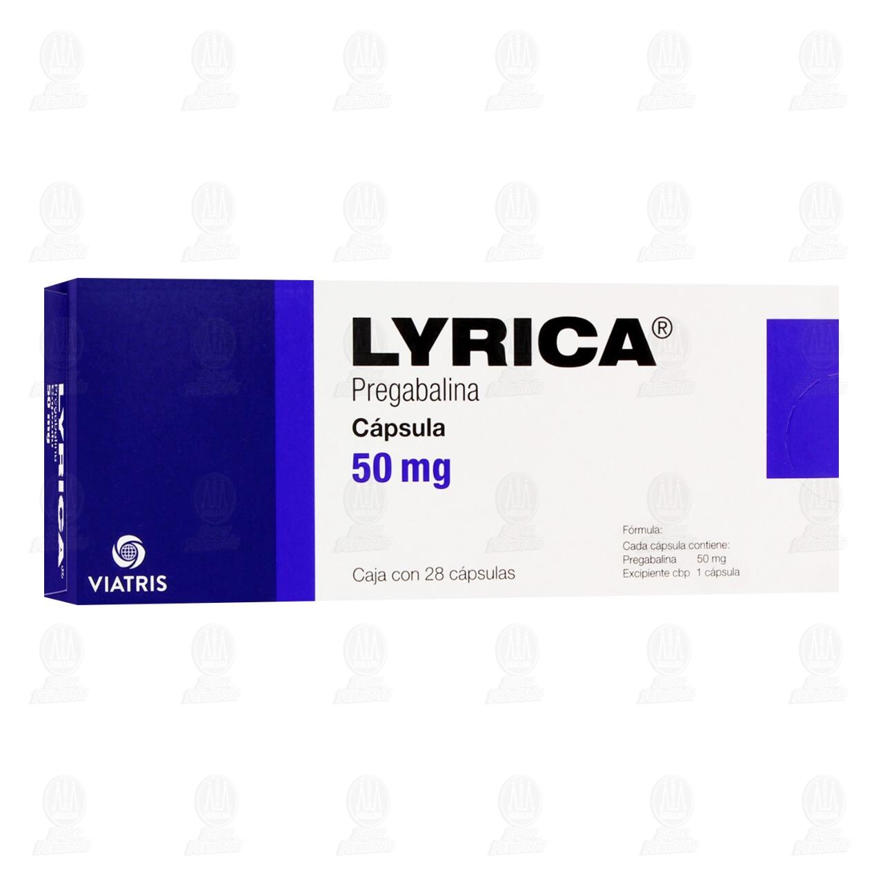 Lyrica 50 mg, 28 C&aacute;psulas.