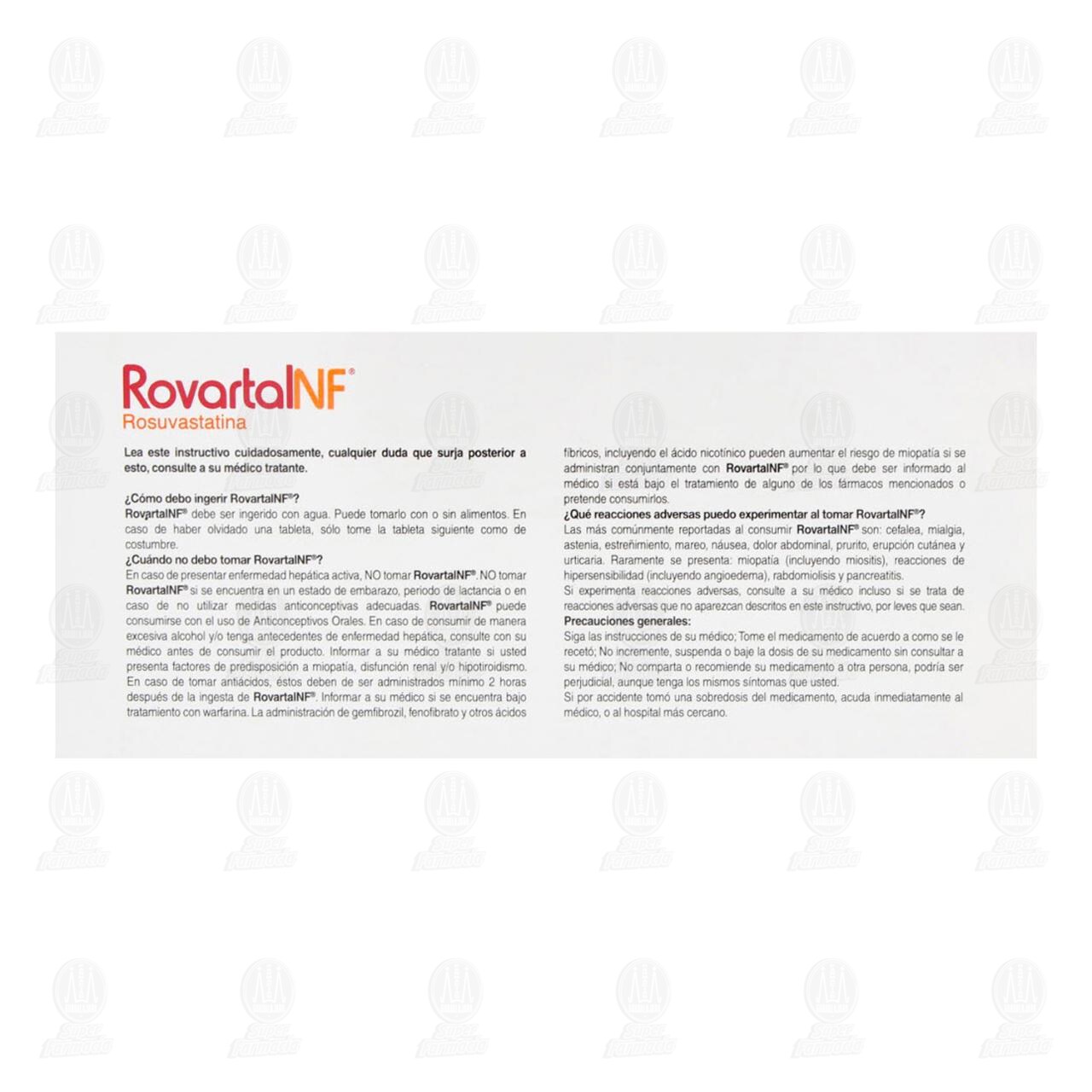 Rovartal NF 10 mg, 30 Comprimidos. image number 2