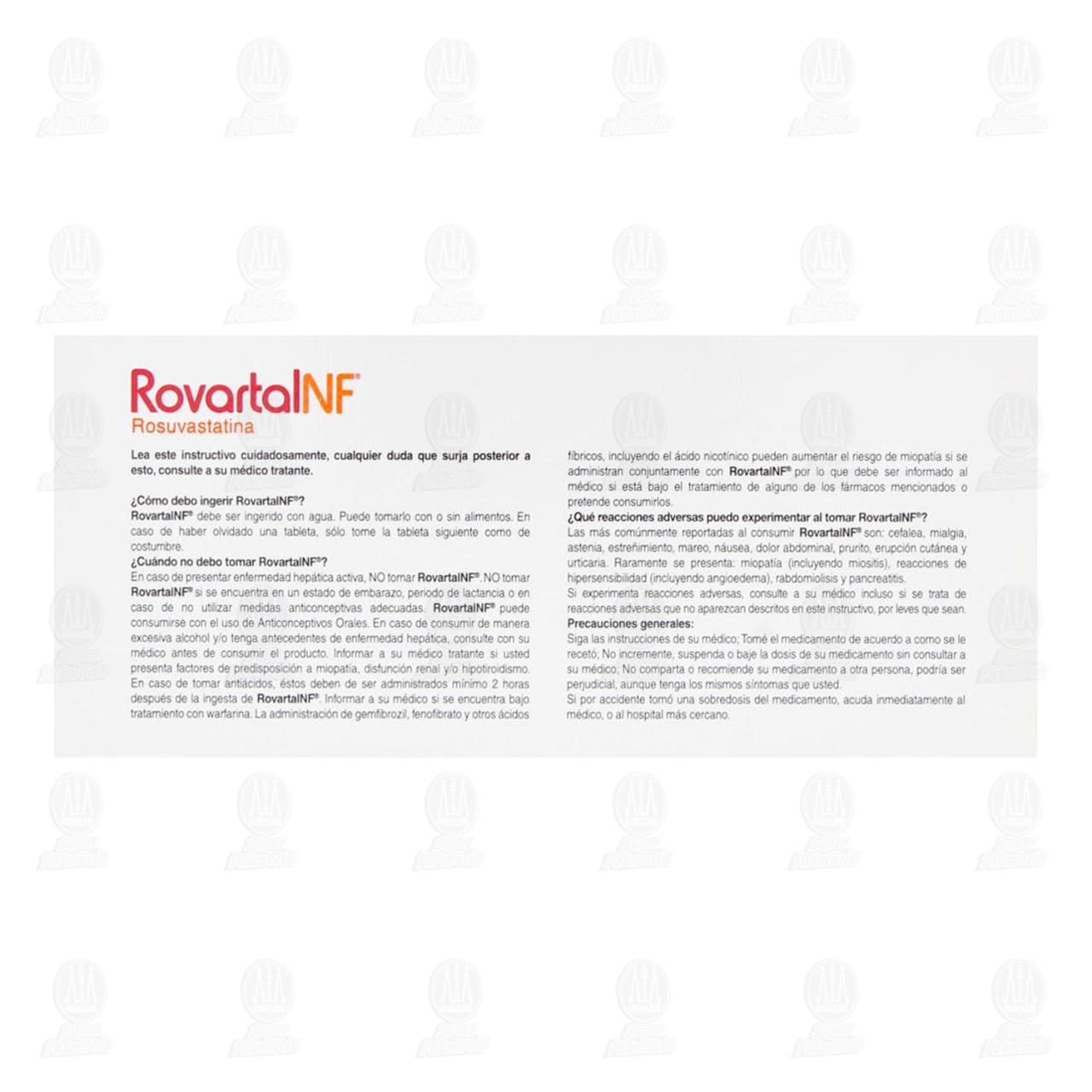Rovartal NF 20 mg, 30 Comprimidos. image number 2