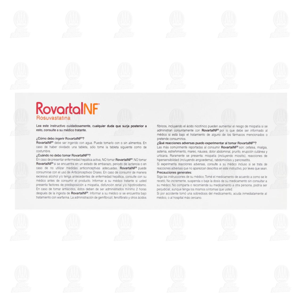 Rovartal NF 20 mg, 30 Comprimidos. image number 2