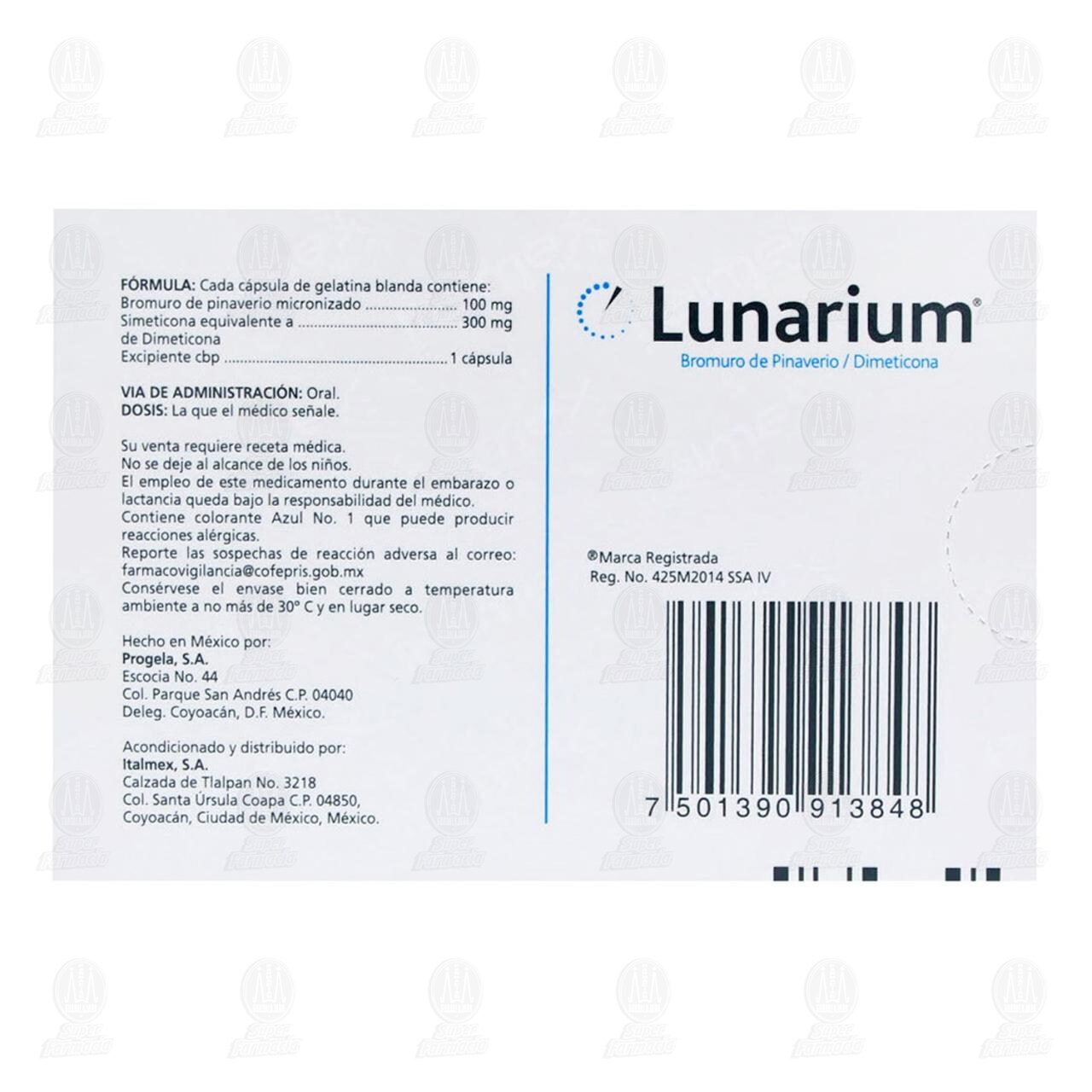 Lunarium 100mg/300mg, 14 C&aacute;psulas. image number 2