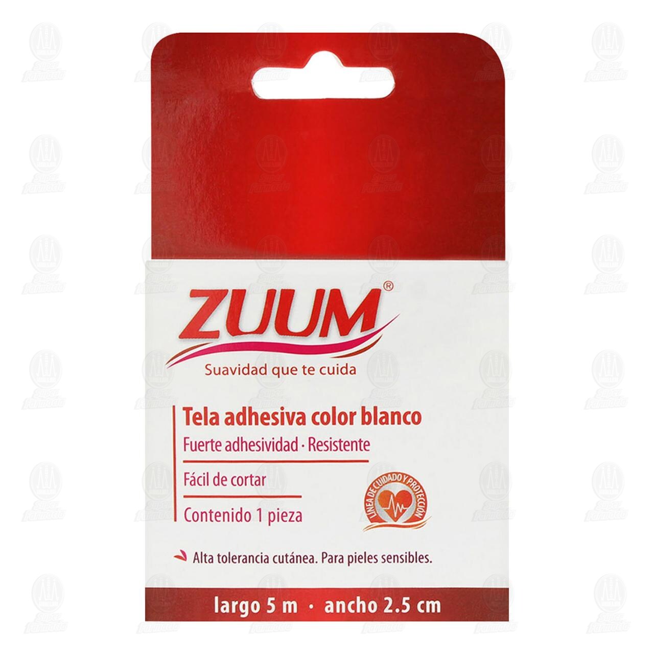 Tela Adhesiva Zuum Color Blanco 2.5cm x 5m, 1 pz. image number 2