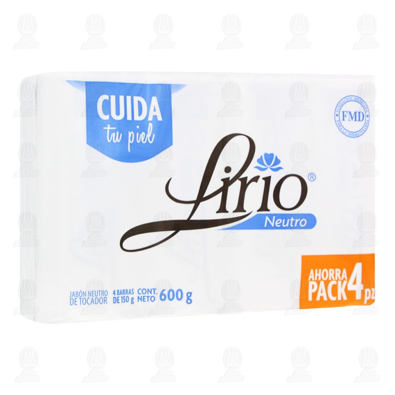 Imagen para Pack Jabón de tocador Lirio Neutro Ahorra Pack, 4 pzas de 150 gr c/u.