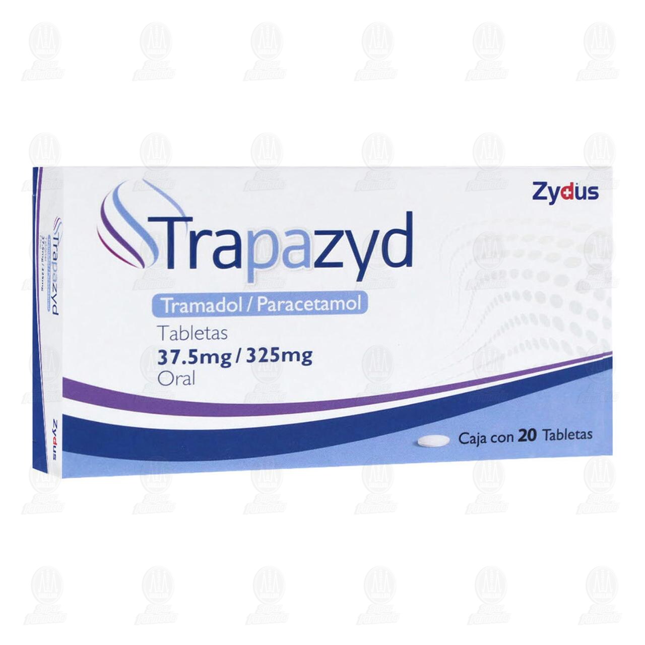 Trapazyd 37.5/325mg, 20 Tabletas. image number 0