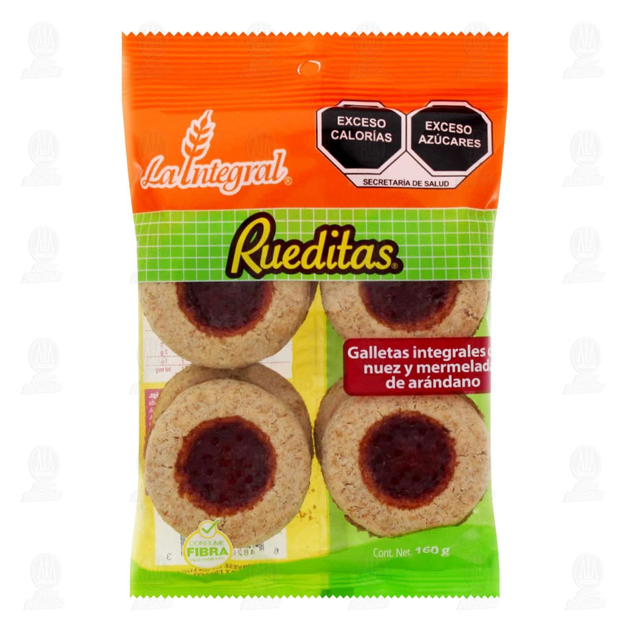 Galletas Rueditas La Integral con Mermelada de Arándano, 160 gr.