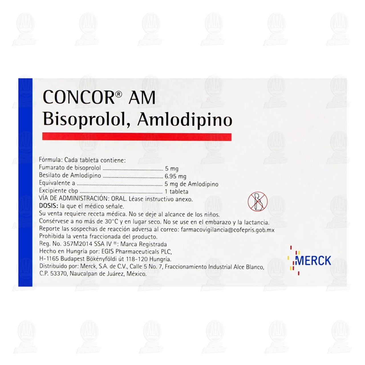 Concor AM 5mg/5mg, 30 Tabletas. image number 2