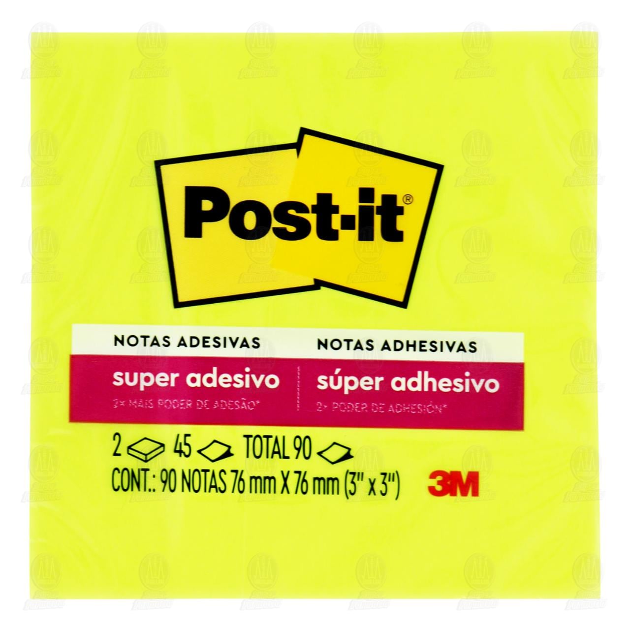Notas Adhesivas Post-it Super Adhesivo, 90 pzas.