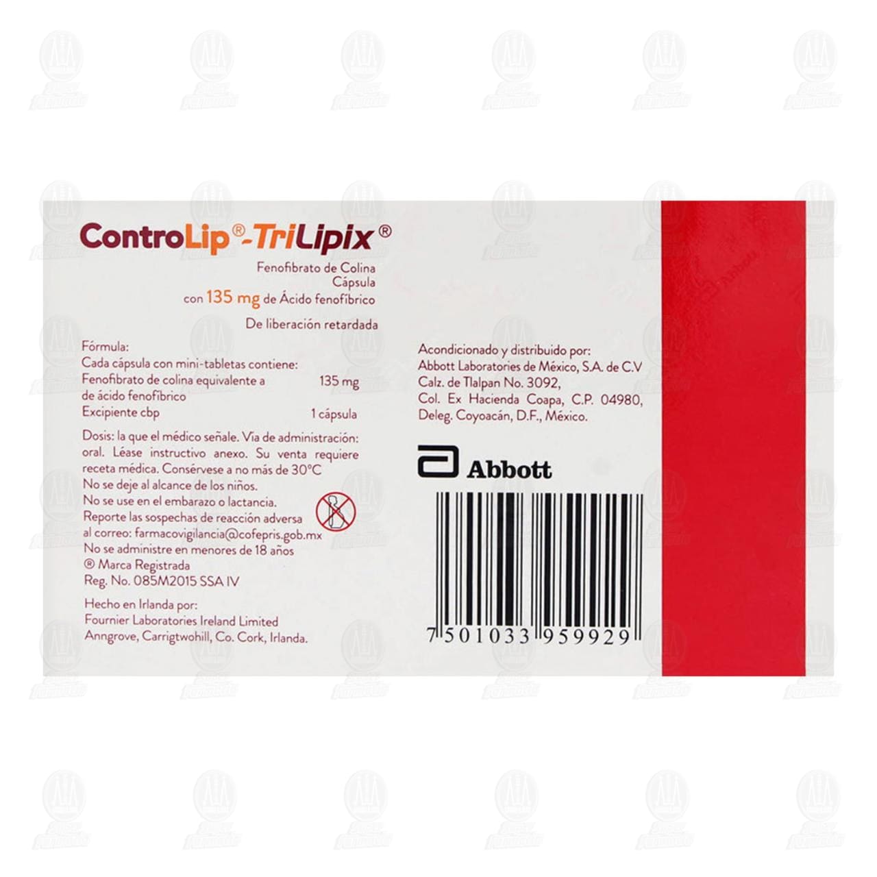 Controlip-Trilipix 135 mg, 15 C&aacute;psulas. image number 2