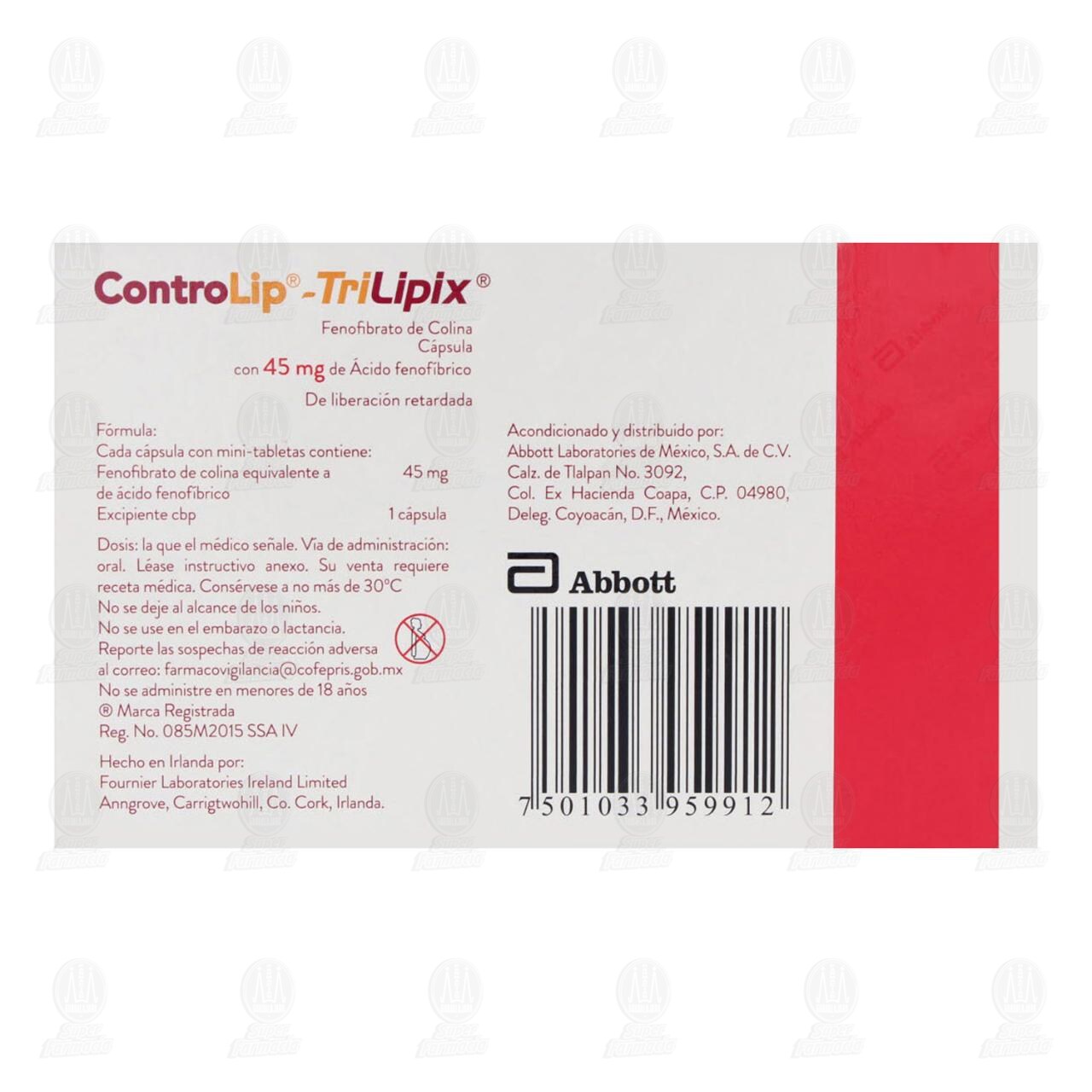 Controlip-Trilipix 45 mg, 30 C&aacute;psulas. image number 2