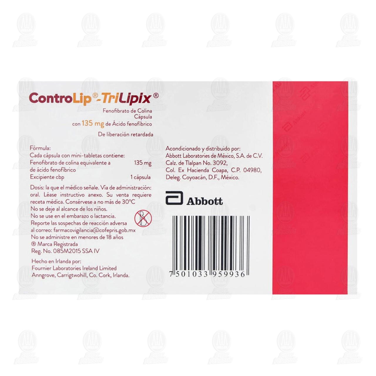 Controlip-Trilipix 135 mg, 30 Cápsulas. image number 2