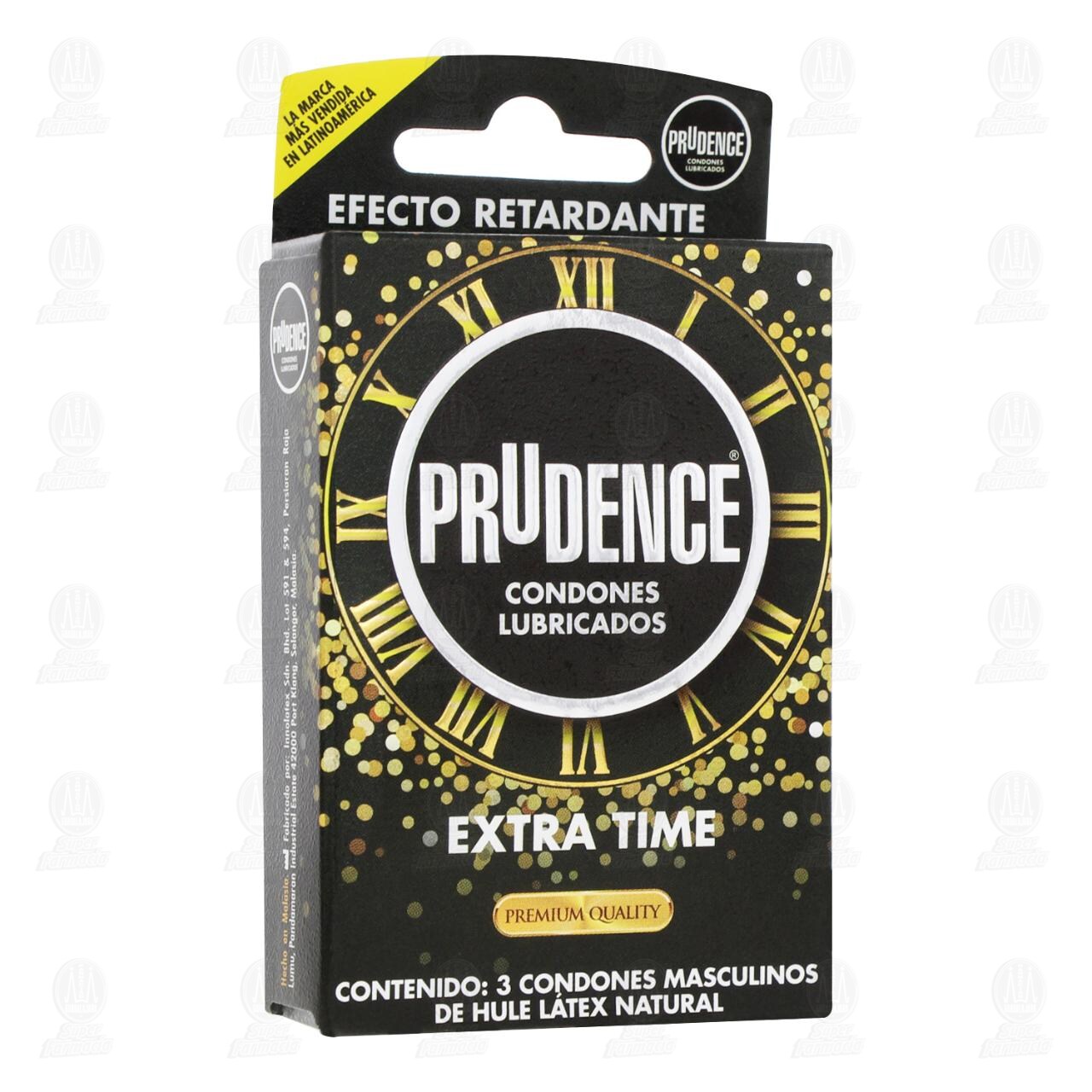 Preservativos Lubricados Prudence Extra Time Efecto Retardante, 3 pzas.