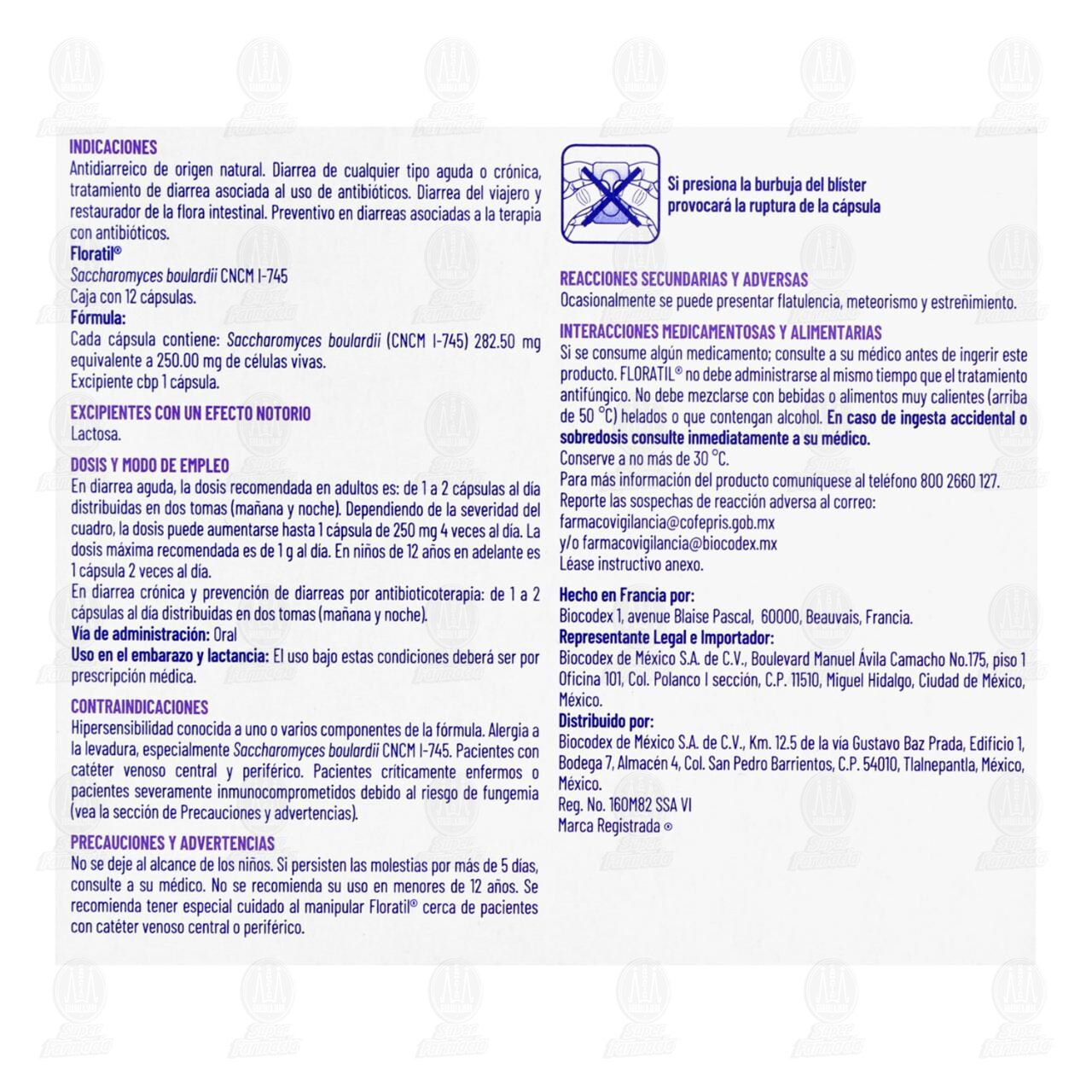 Floratil 250 mg, 12 C&aacute;psulas. image number 2