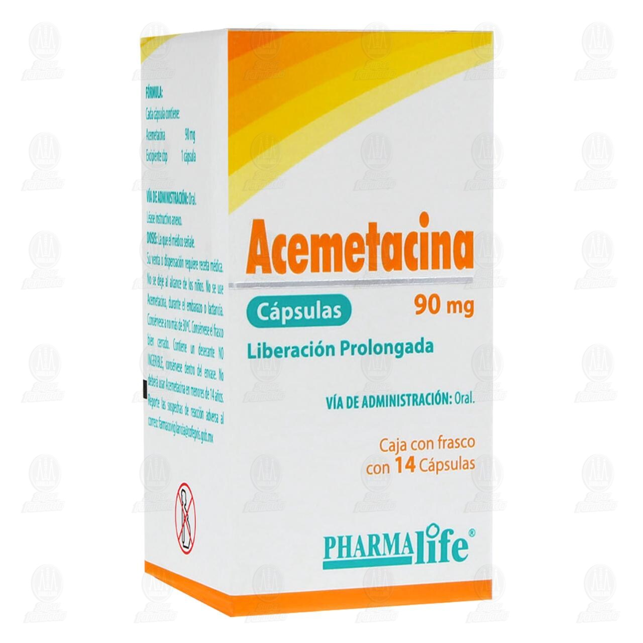 Acemetacina 90 mg, 14 Cápsulas Pharmalife. de PHARMALIFE | Farmacias ...