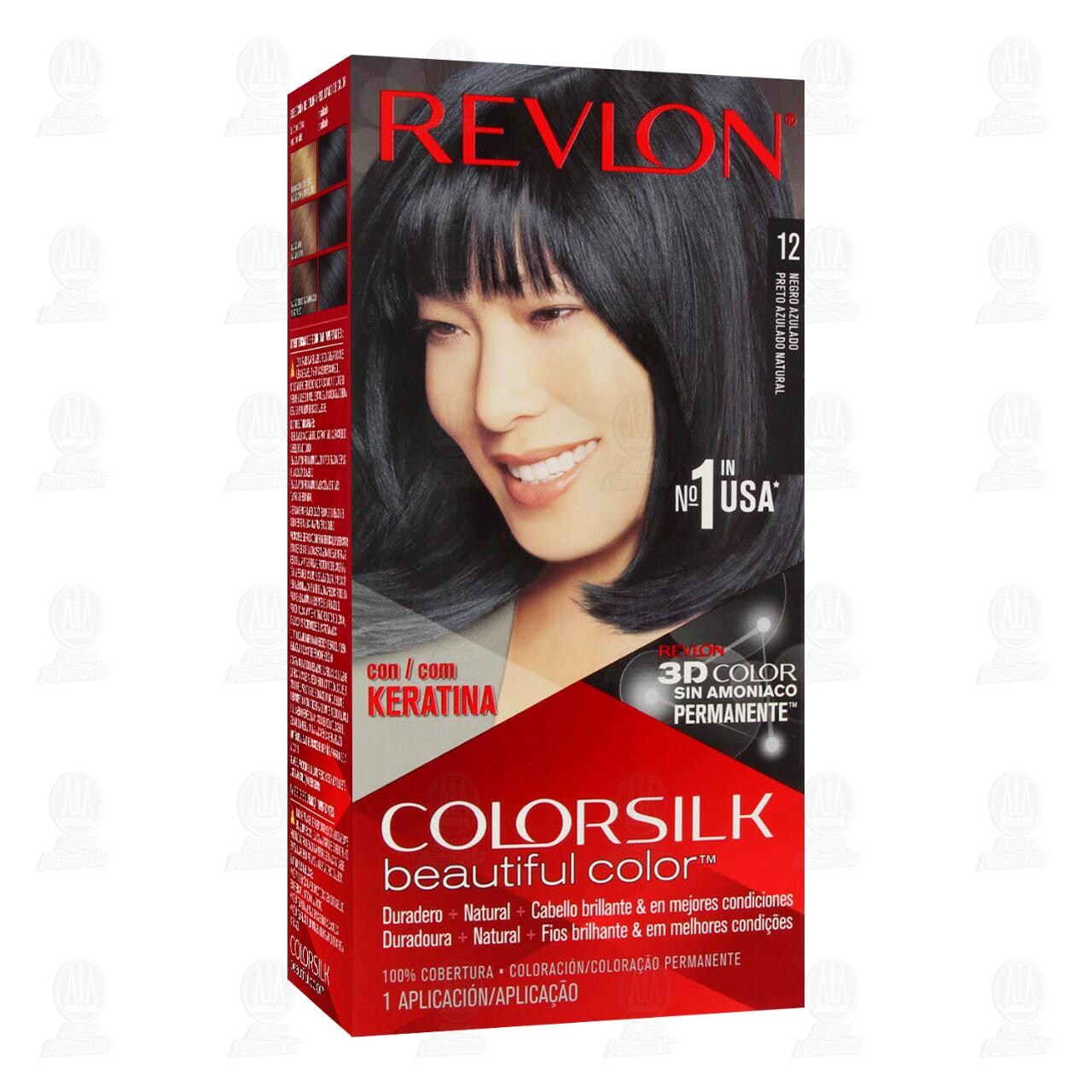 Tinte Revlon ColorSilk Beautiful Color Negro Azulado (12), 1 pz. image number 0