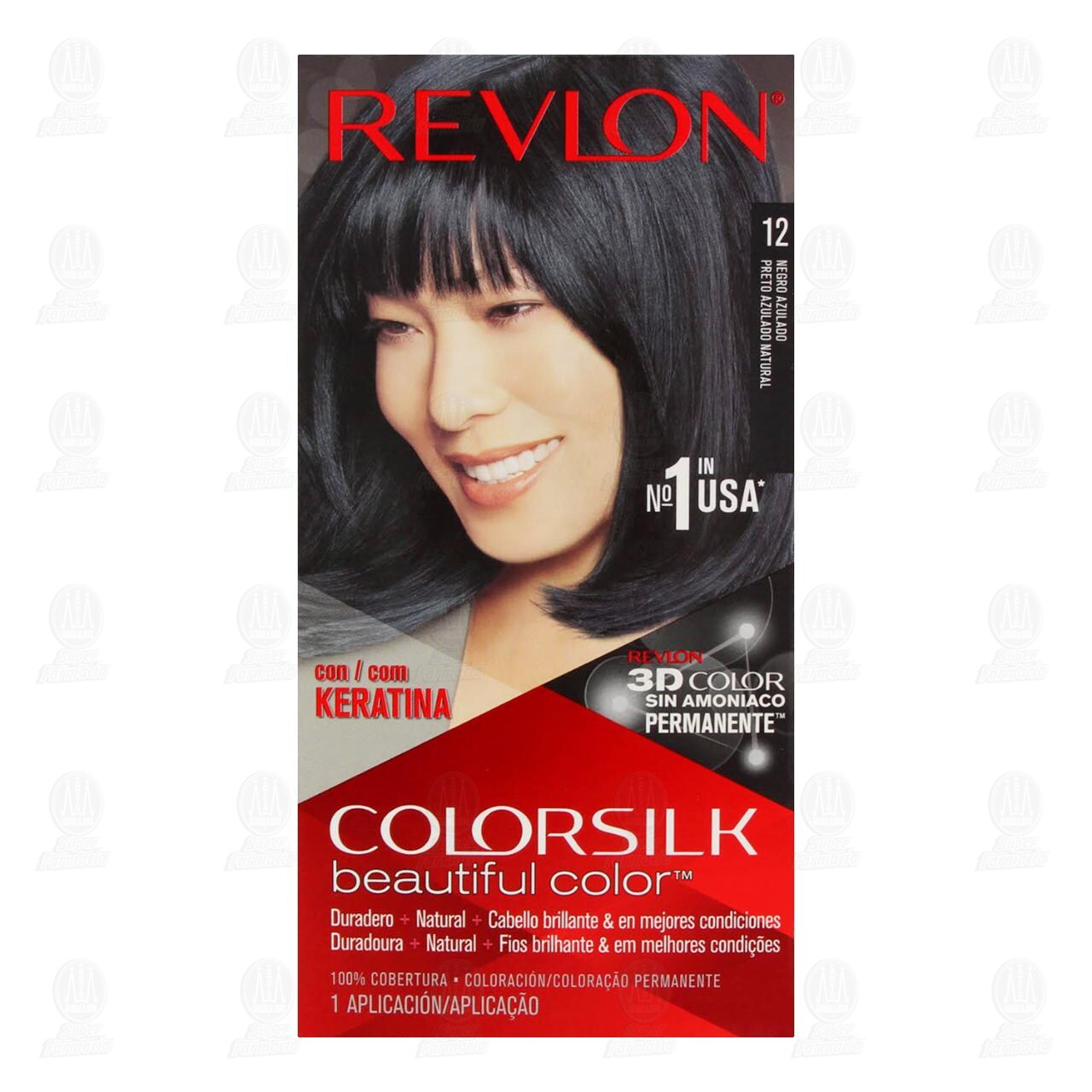 Tinte Revlon ColorSilk Beautiful Color Negro Azulado (12), 1 pz. image number 1