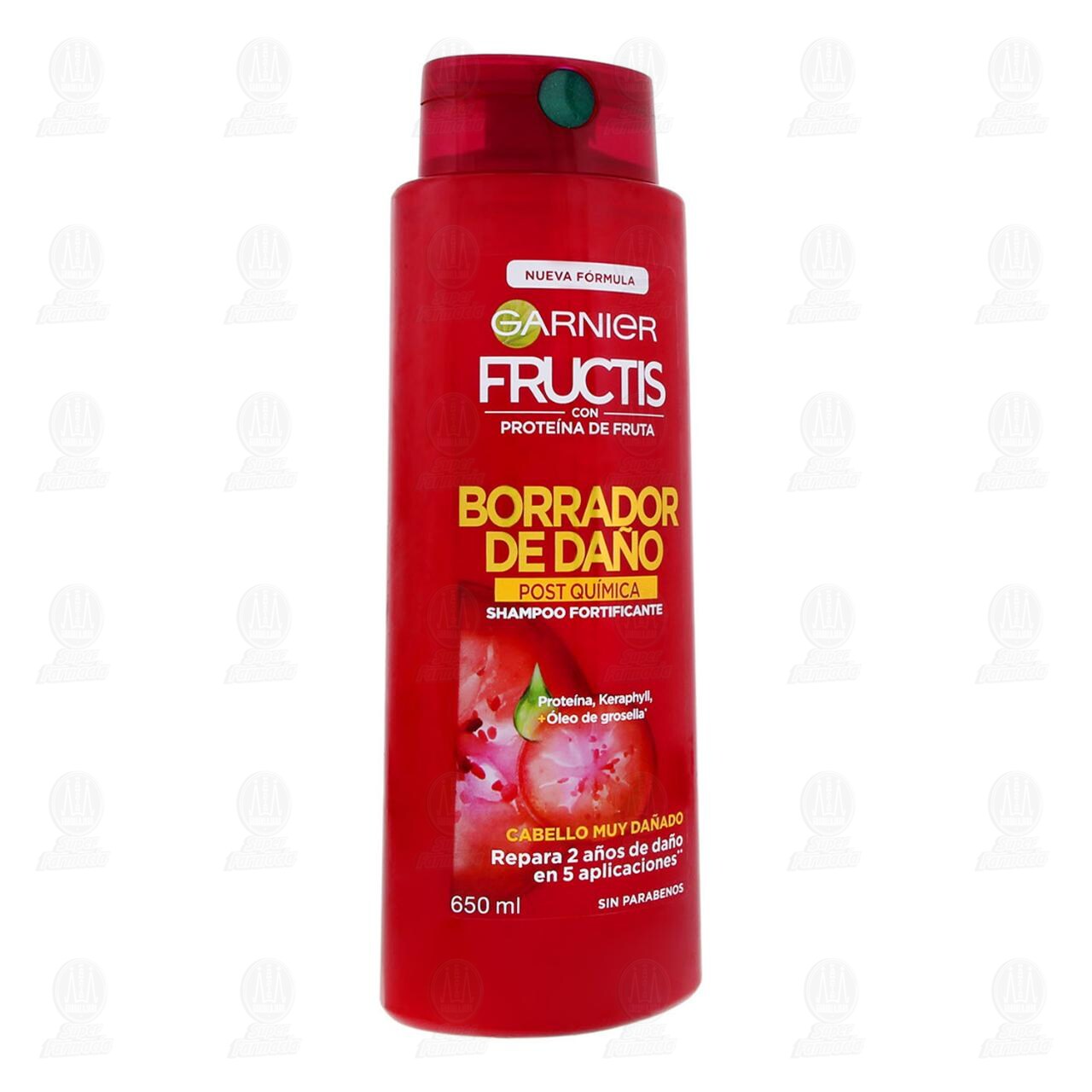 Shampoo Garnier Fructis Borrador de Da&ntilde;o Post Qu&iacute;mica, 650 ml.