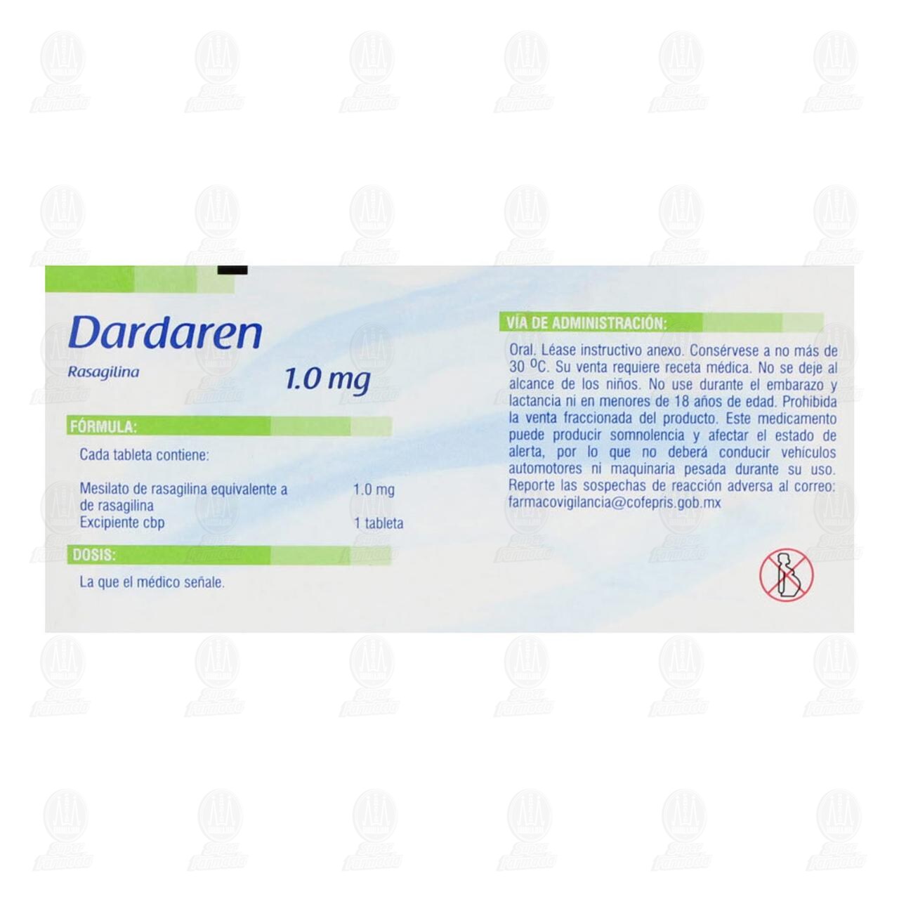 Dardaren 1.0 mg, 30 Tabletas. image number 2