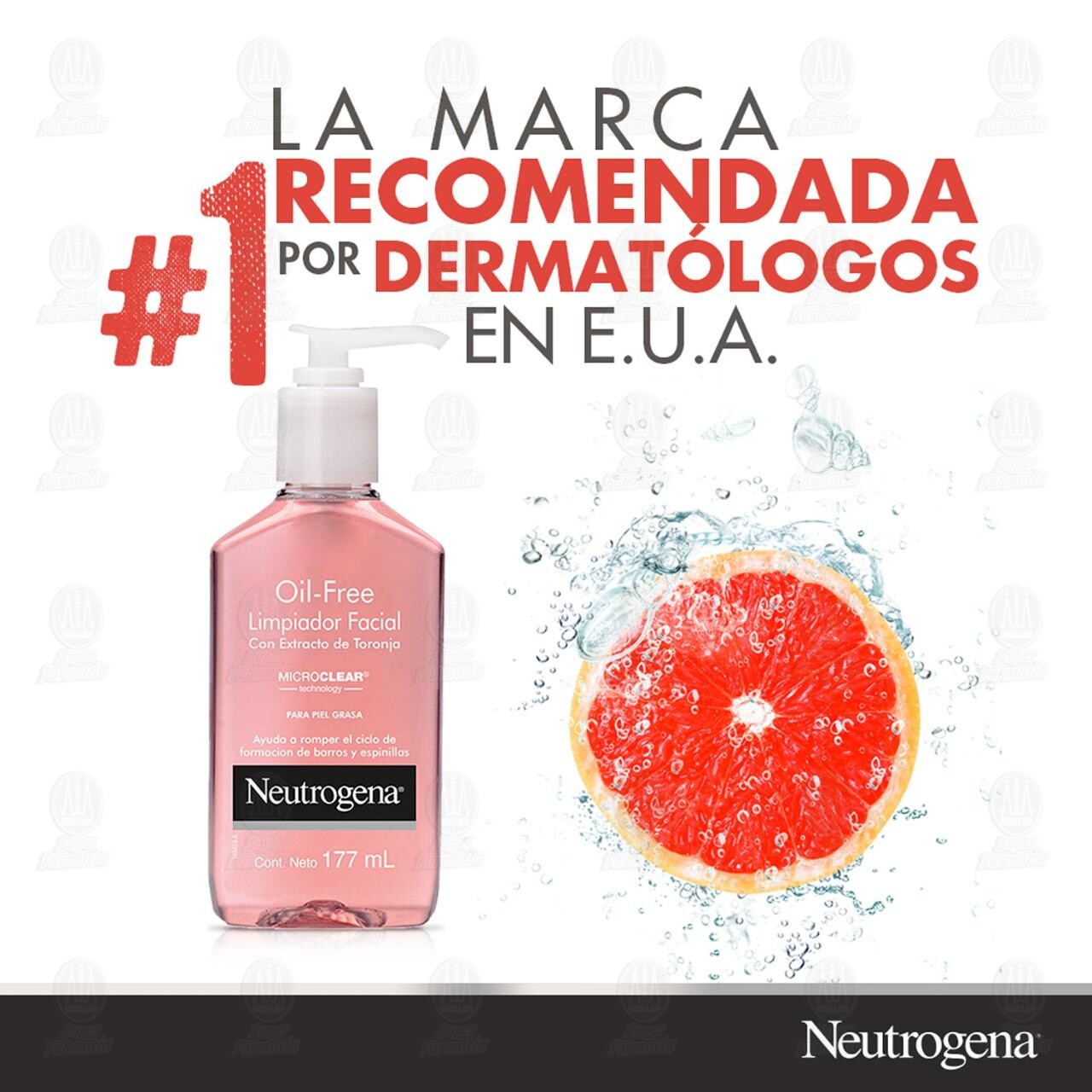 Gel Limpiador Facial Neutrogena Oil-Free con Extracto de Toronja, 177 ml. image number 3