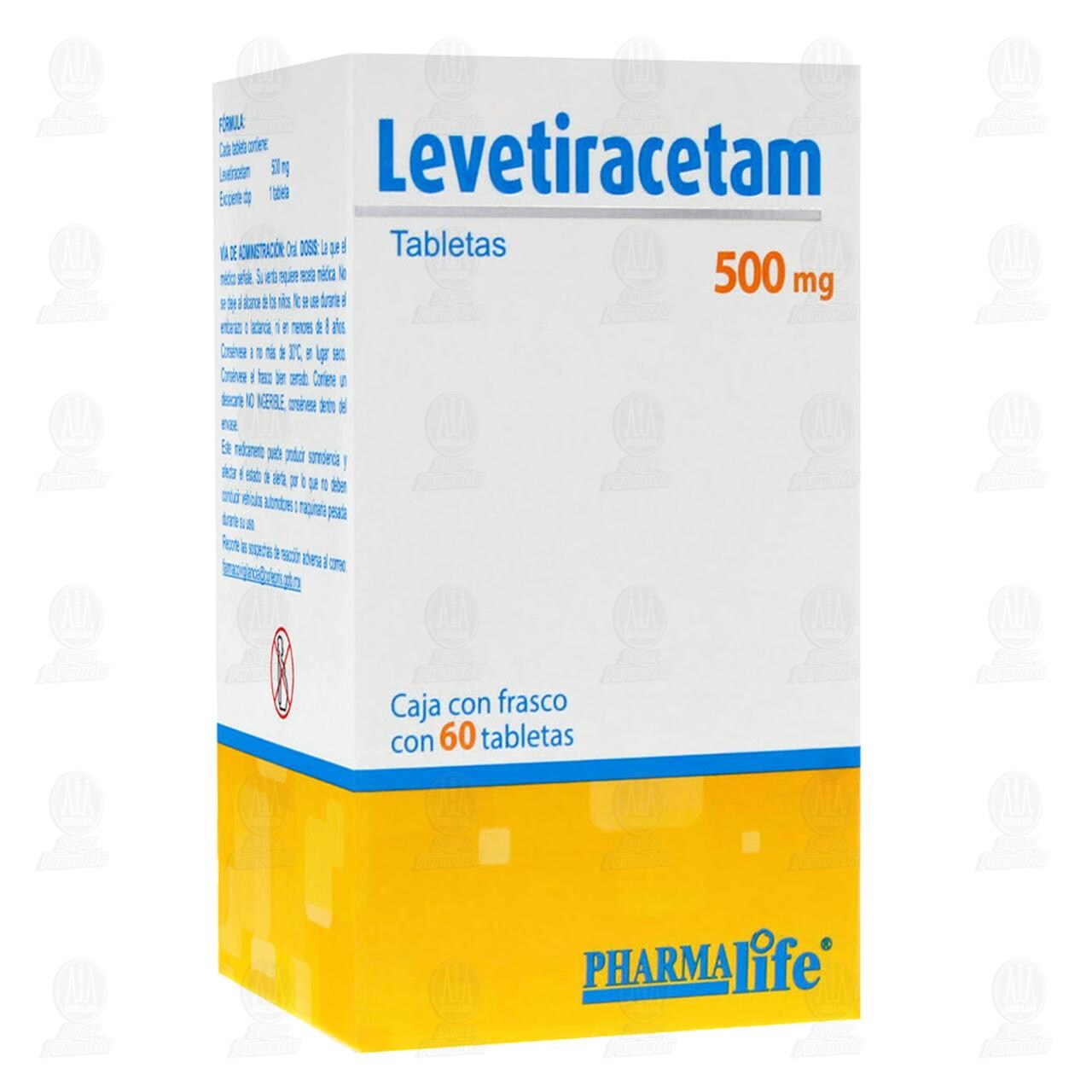 Levetiracetam 500 mg, 60 Tabletas Pharmalife. image number 0