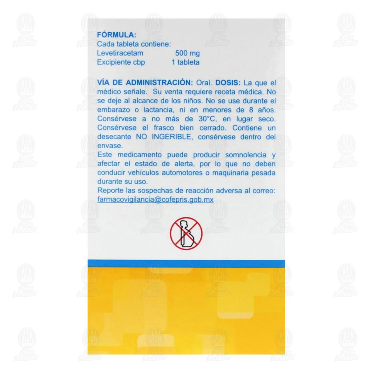 Levetiracetam 500 mg, 60 Tabletas Pharmalife. image number 2