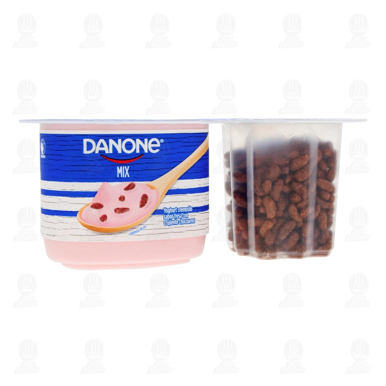 Imagen para Yoghurt Danone sabor fresa y cereal choco-arroz para mezclar. Contiene 2 piezas (1 yoghurt de fresa de 130 gramos y 1 cereal de 12 gramos).