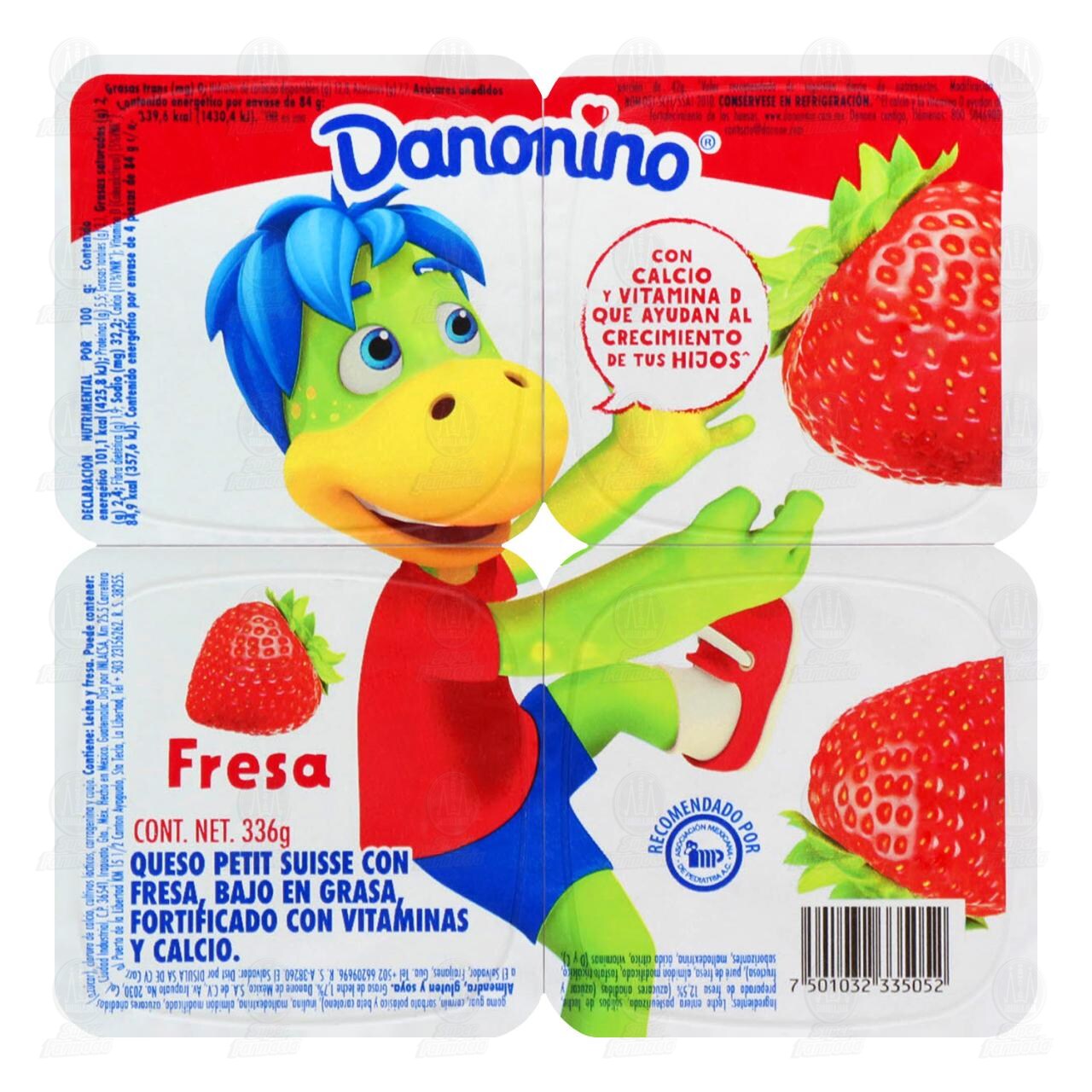 Queso Tipo Petit Suisse Danonino Fresa, 336 gr. image number 0