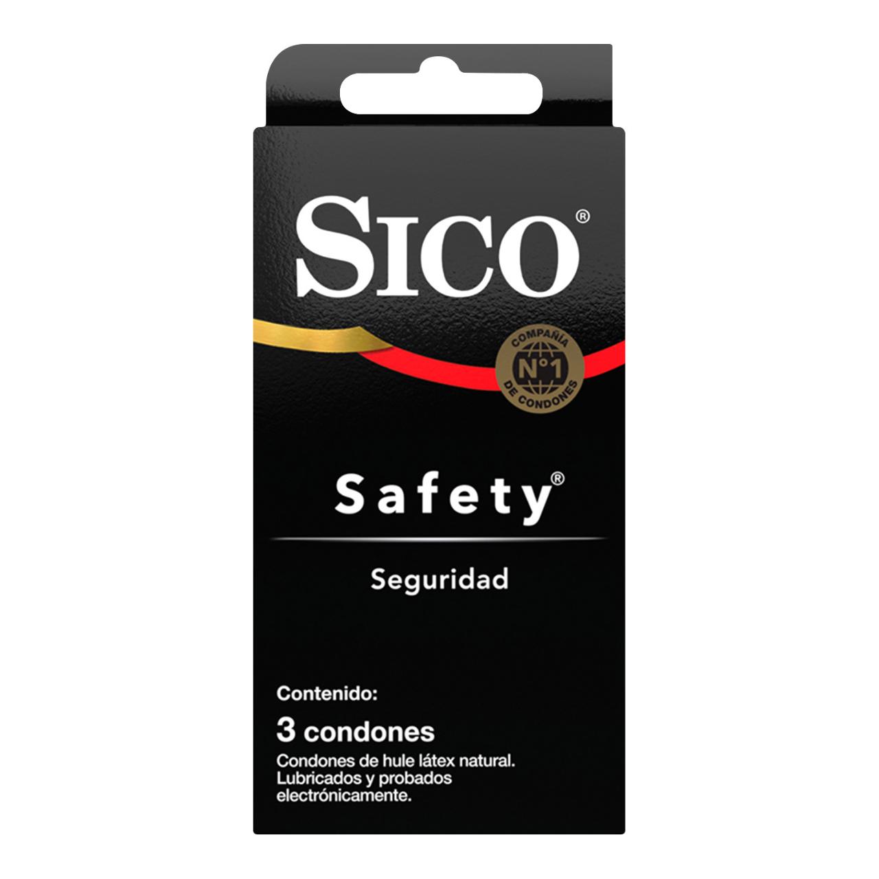 Sico Safety Seguridad, 3 Condones de Látex.