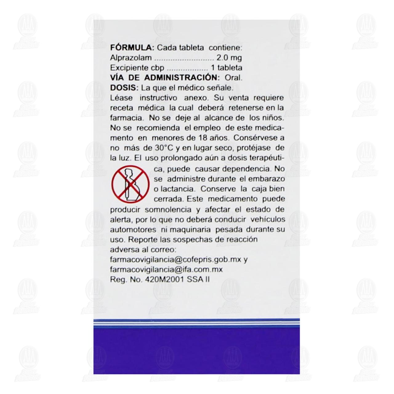 Farmapram 2.0 mg, 30 Tabletas. image number 2