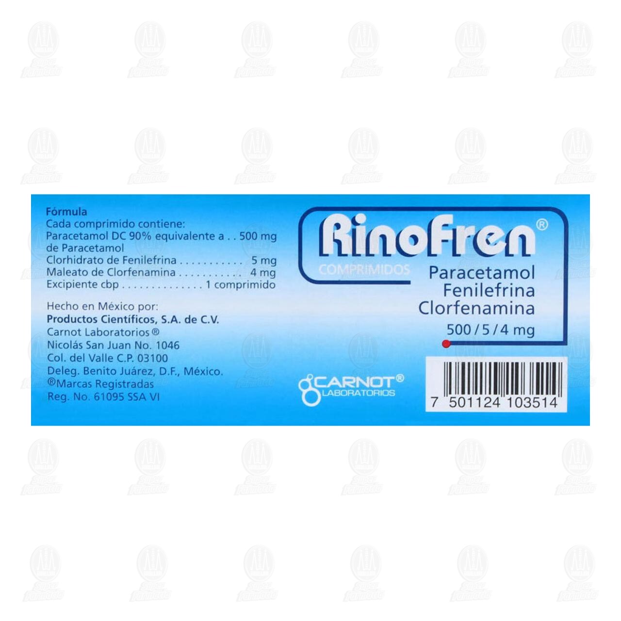 Rinofren 500mg/5mg/4mg, 24 Comprimidos. image number 2