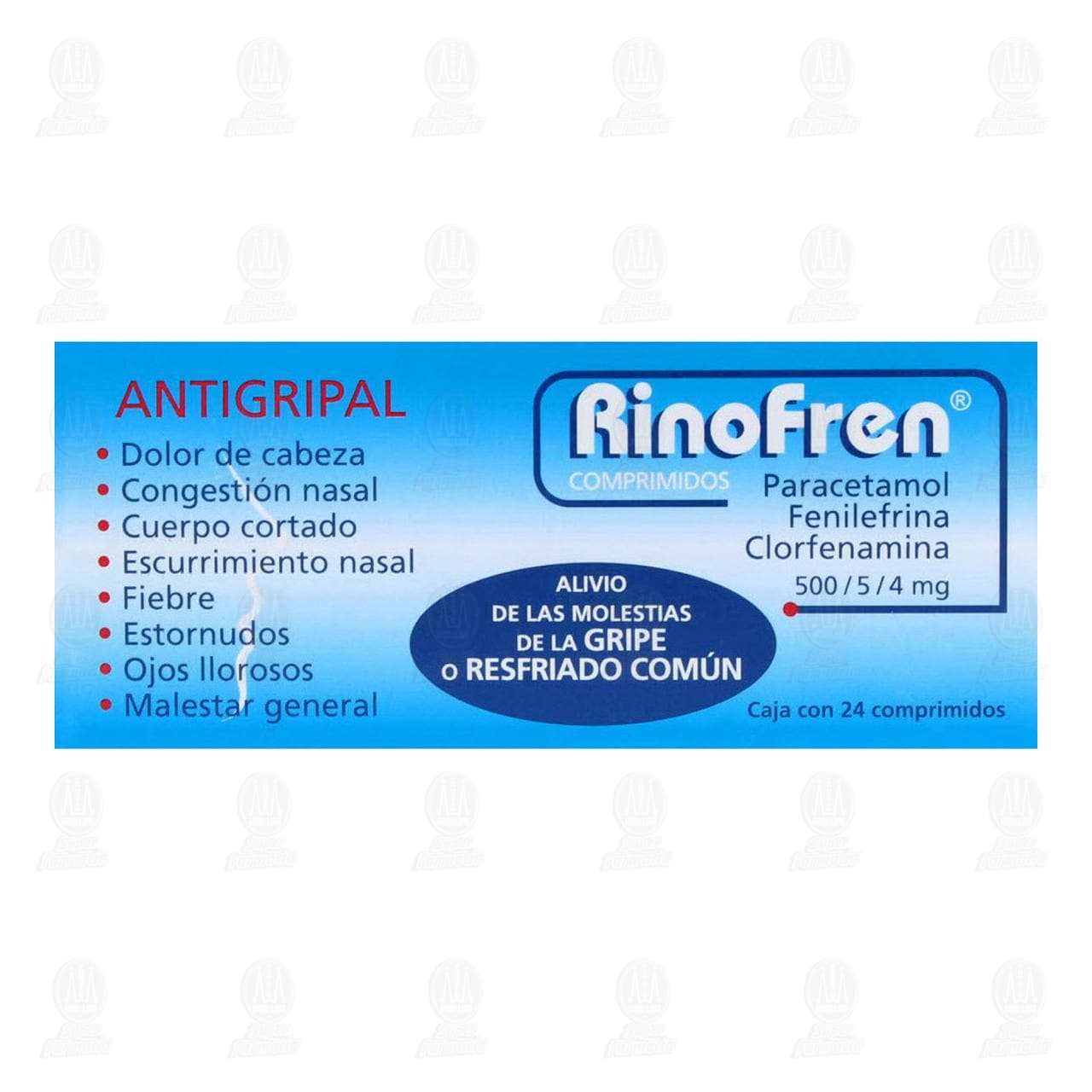 Rinofren 500mg/5mg/4mg, 24 Comprimidos. image number 1