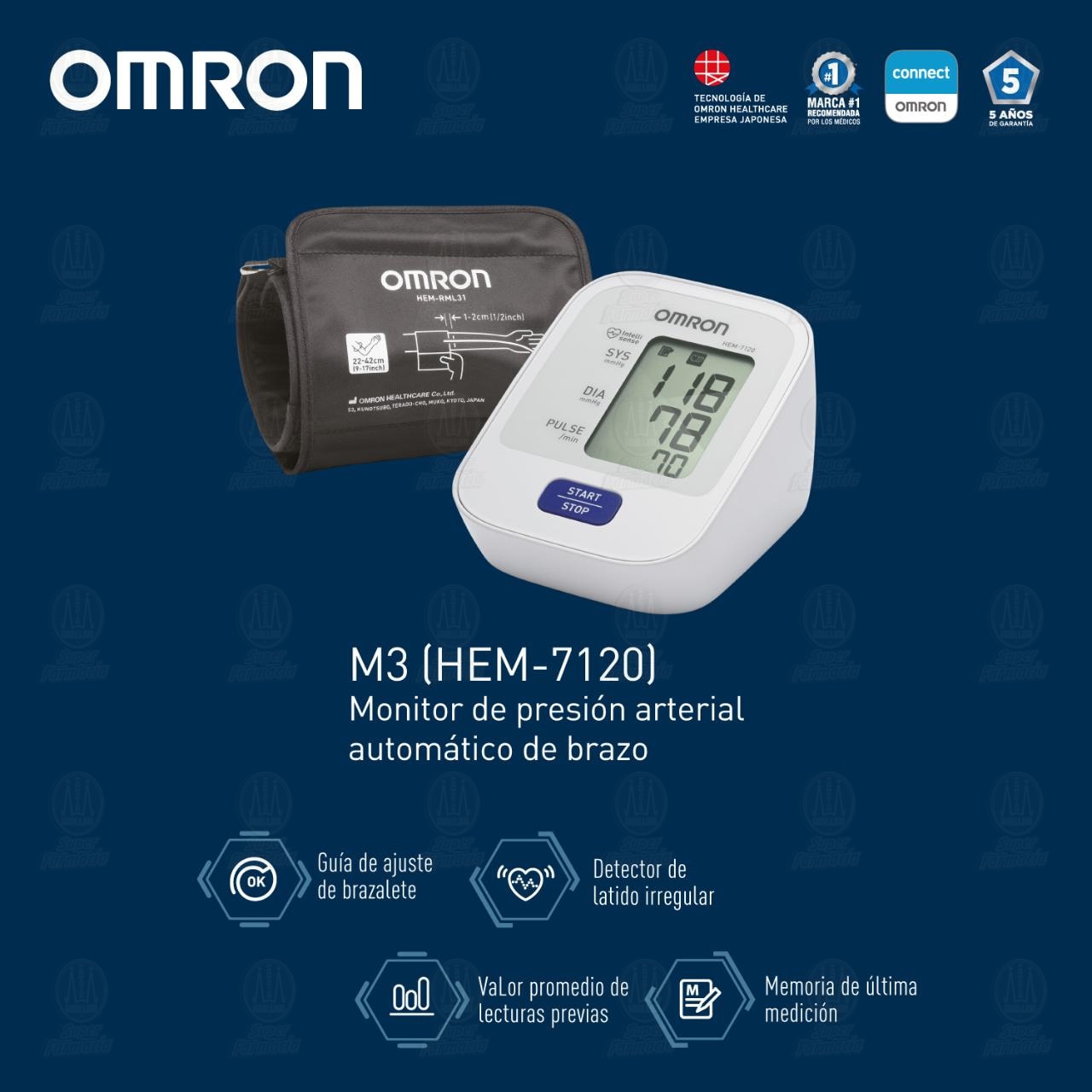 Monitor Omron Presión Arterial Automático Brazo, 1 pz. image number 2