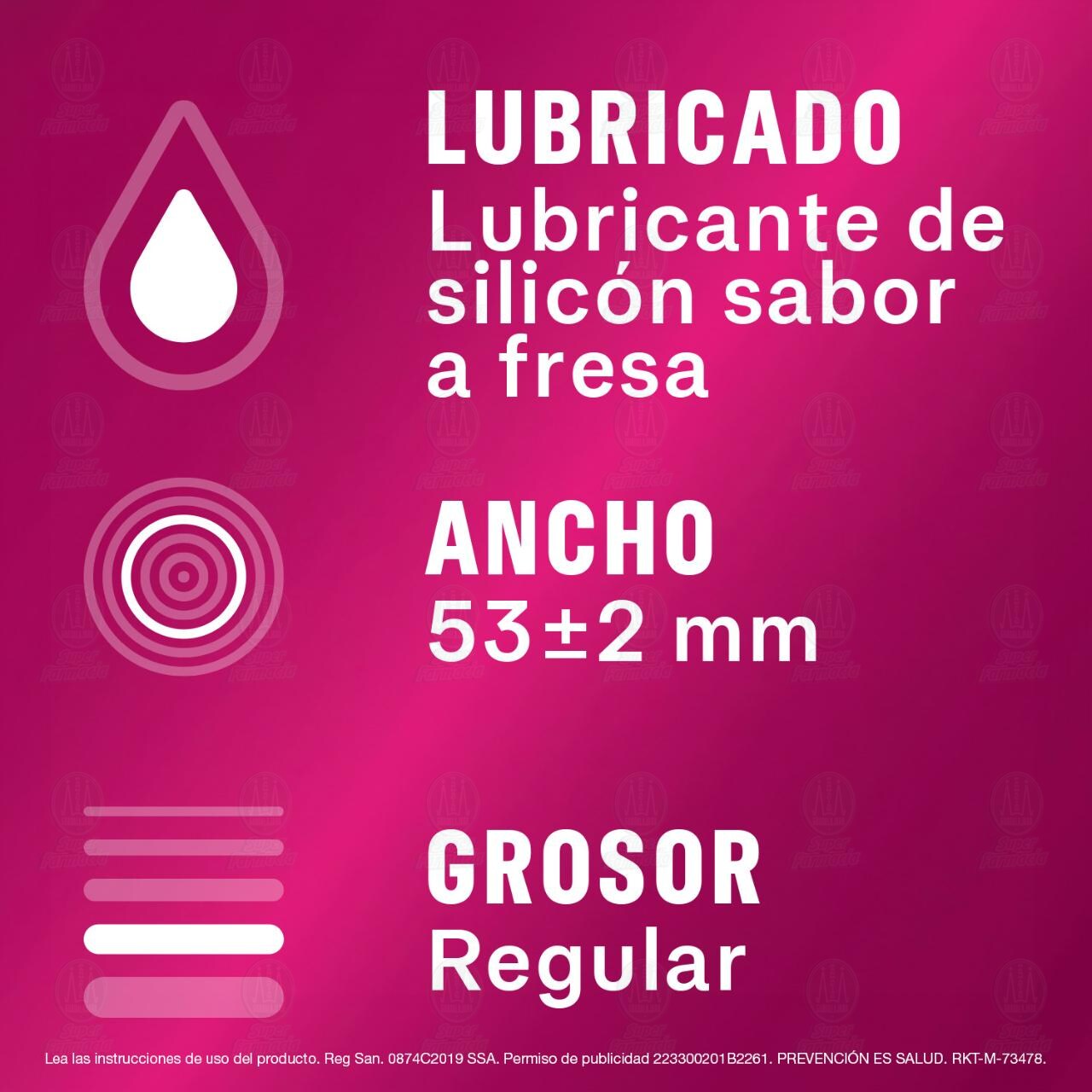 Sico Play Fresa, 3 Condones de L&aacute;tex. image number 2