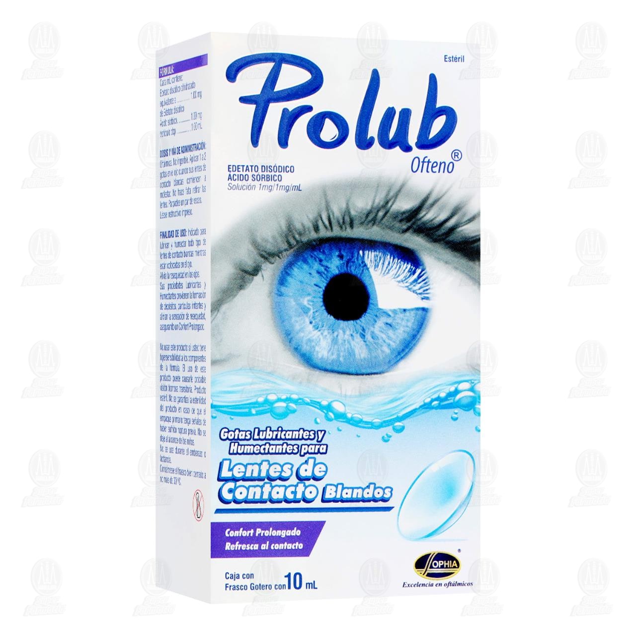 Prolub Ofteno 1mg/1mg/ml 10ml, Gotas Lubricantes para Lentes de Contacto Blandos. image number 0