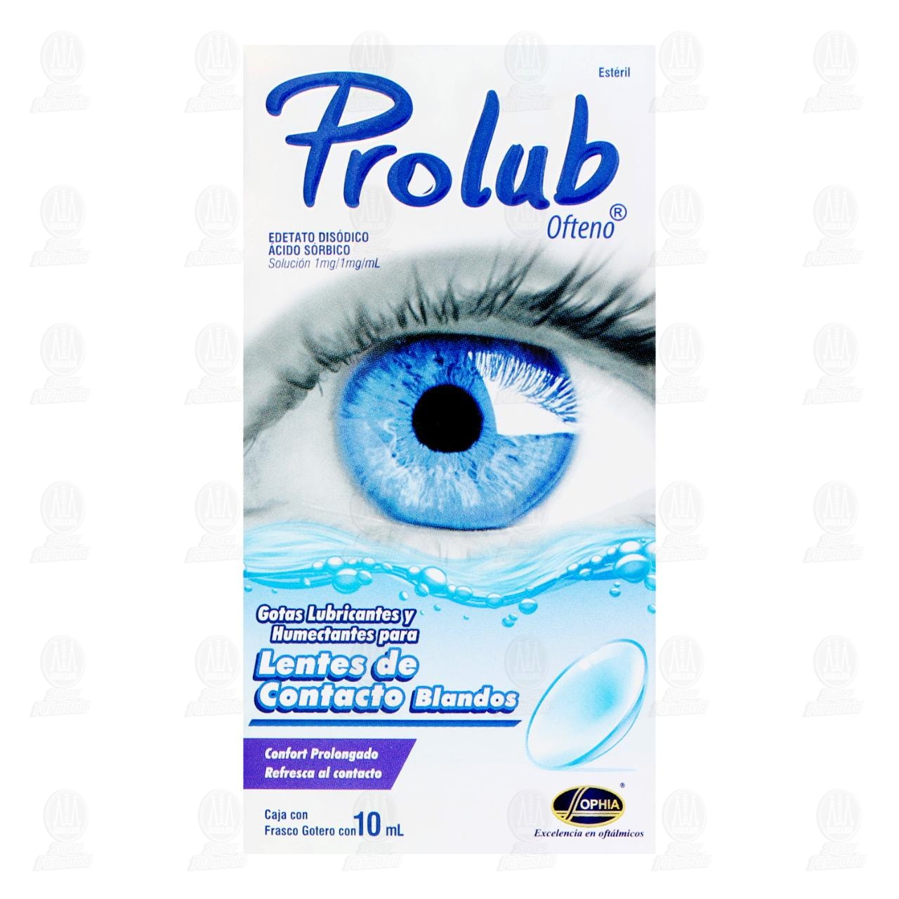 Prolub Ofteno 1mg/1mg/ml 10ml, Gotas Lubricantes para Lentes de Contacto Blandos. image number 1