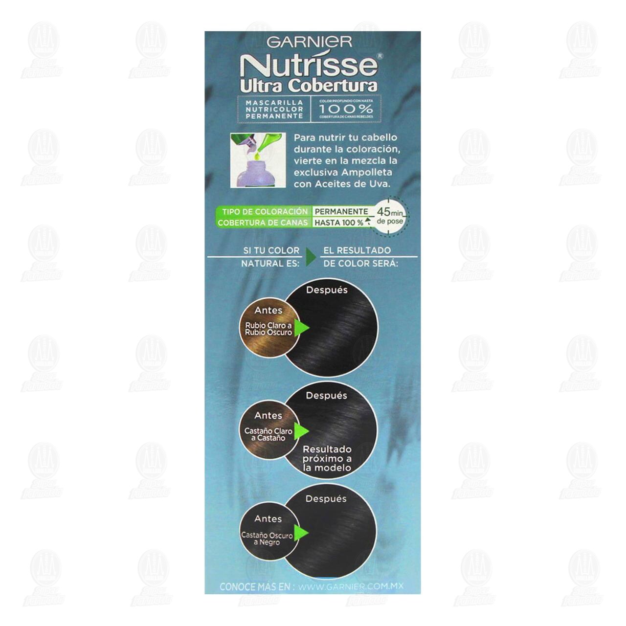 Tinte  Garnier Nutrisse Ultra Cobertura Color Casta&ntilde;o Oscuro Profundo (30), 1 pz. image number 2