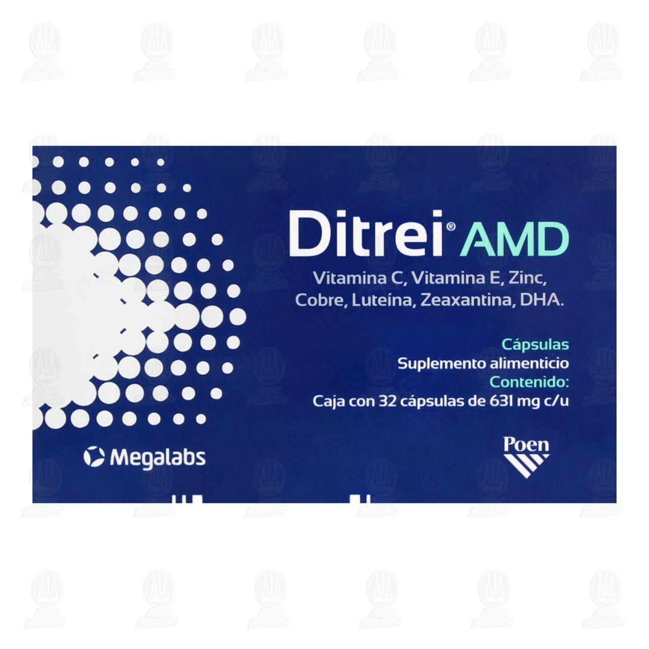 Ditrei AMD 631 mg, 32 Cápsulas. image number 1